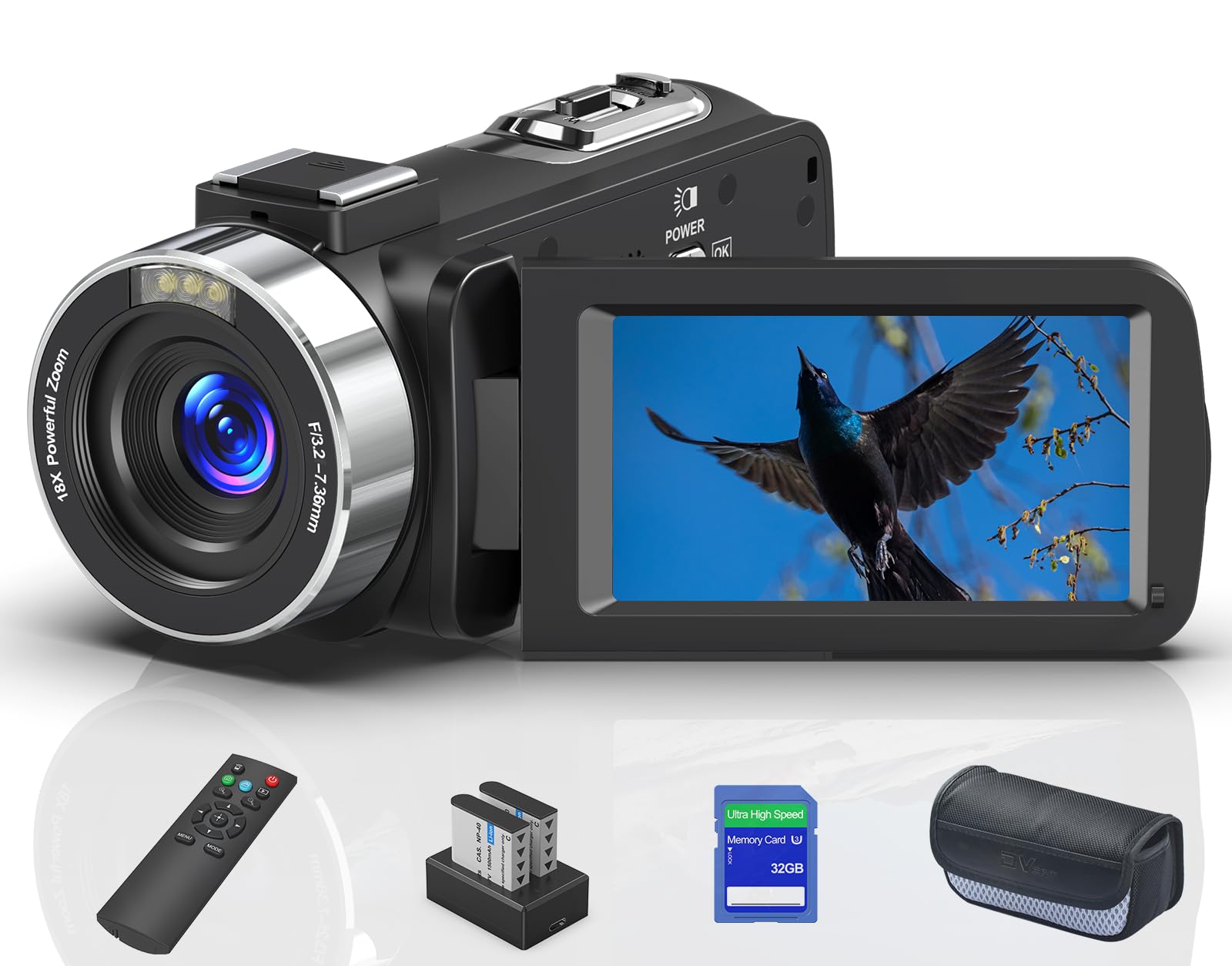 8K 64MP Digital Camcorder with 18X Zoom & 3.0