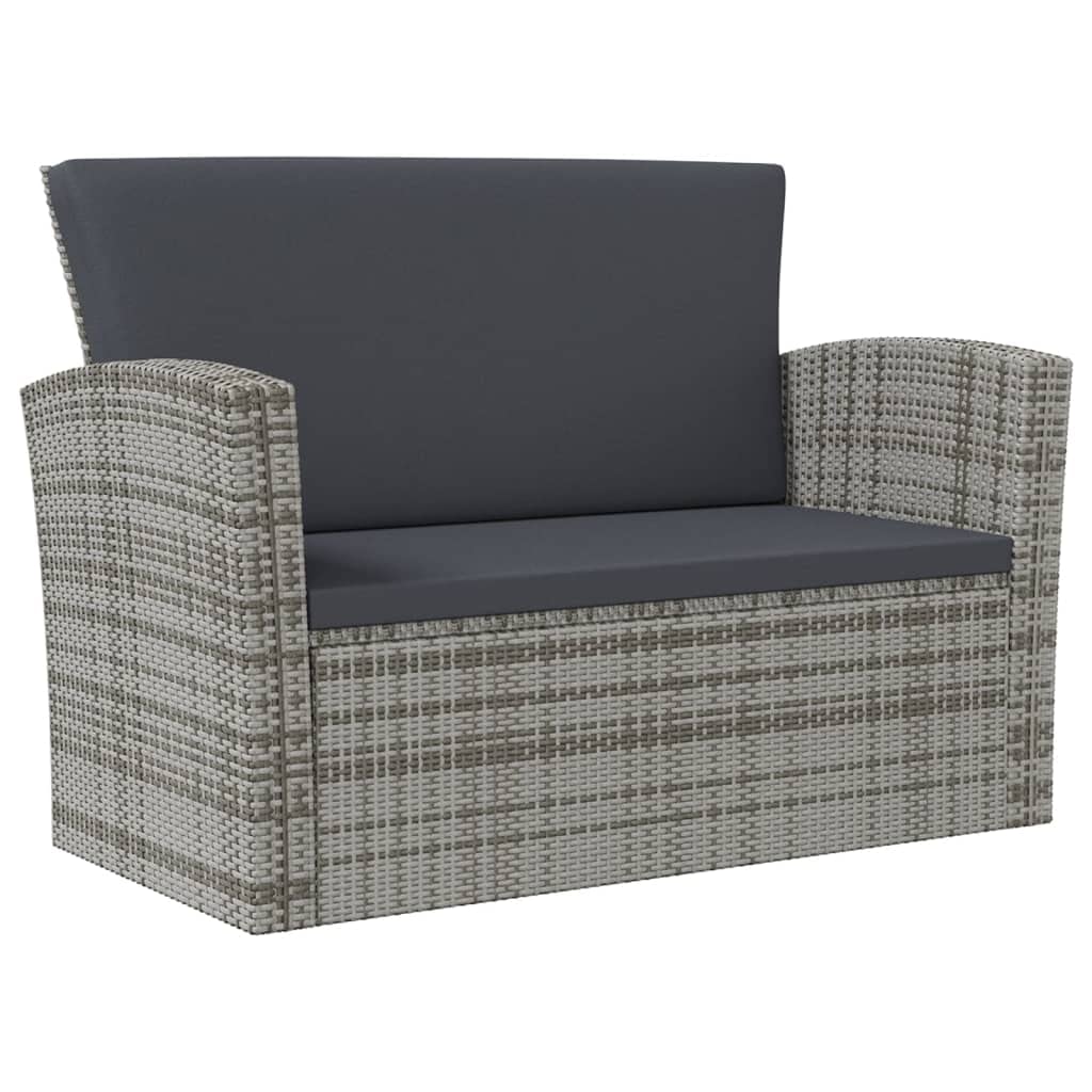 8-Piece Gray Poly Rattan Patio Lounge Set with Cushions - Outdoor Furniture for Garden, Poolside & Backyard Relaxation (216 lbs)