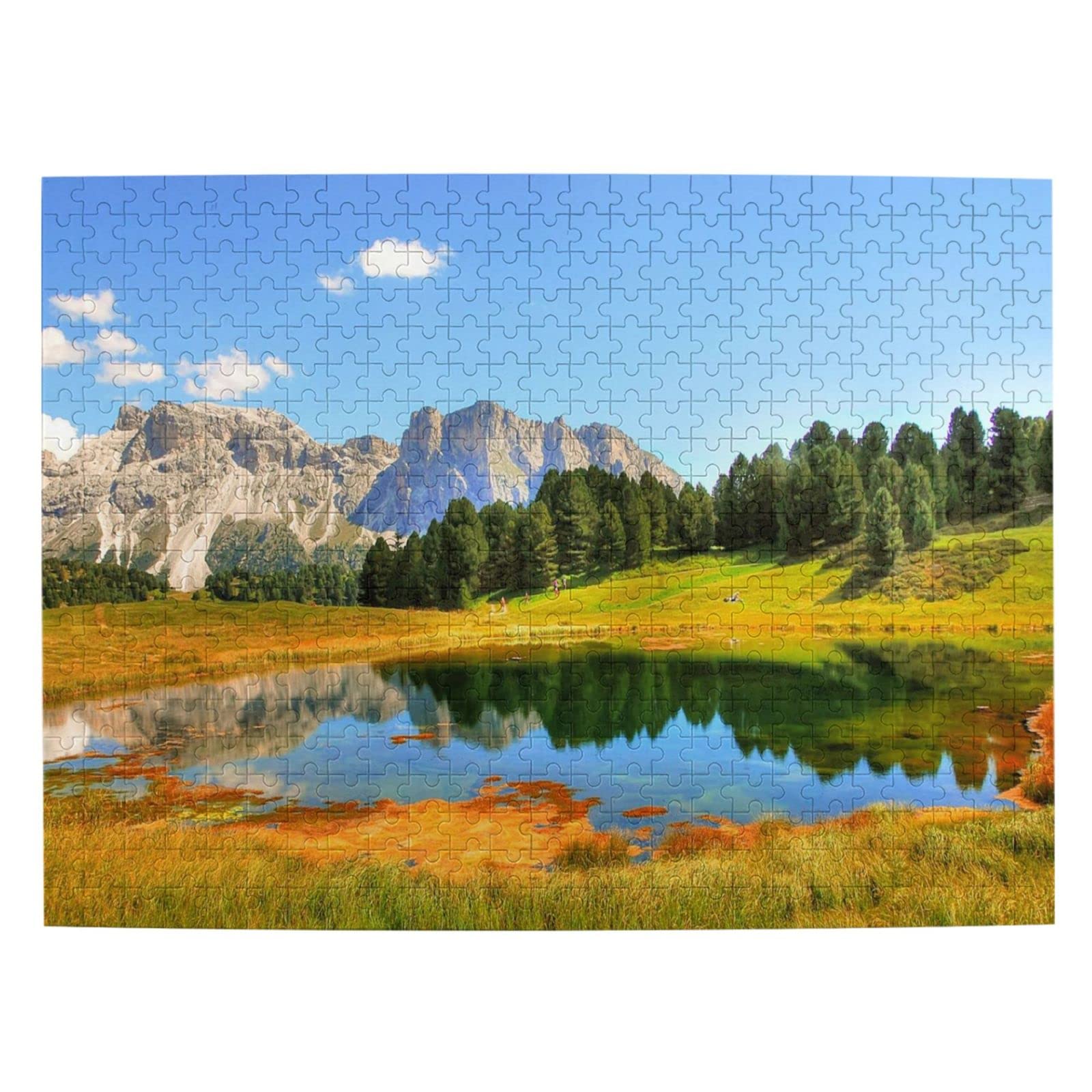 500-Piece Wooden Jigsaw Puzzle - Lake Mountain Sky Landscape - Brain Teaser Game for Teens & Adults - Modern Home Decor & Stylish Gift for Puzzle Lovers (Perfect for Family Game Nights, Stress Relief & Wall Art Display)