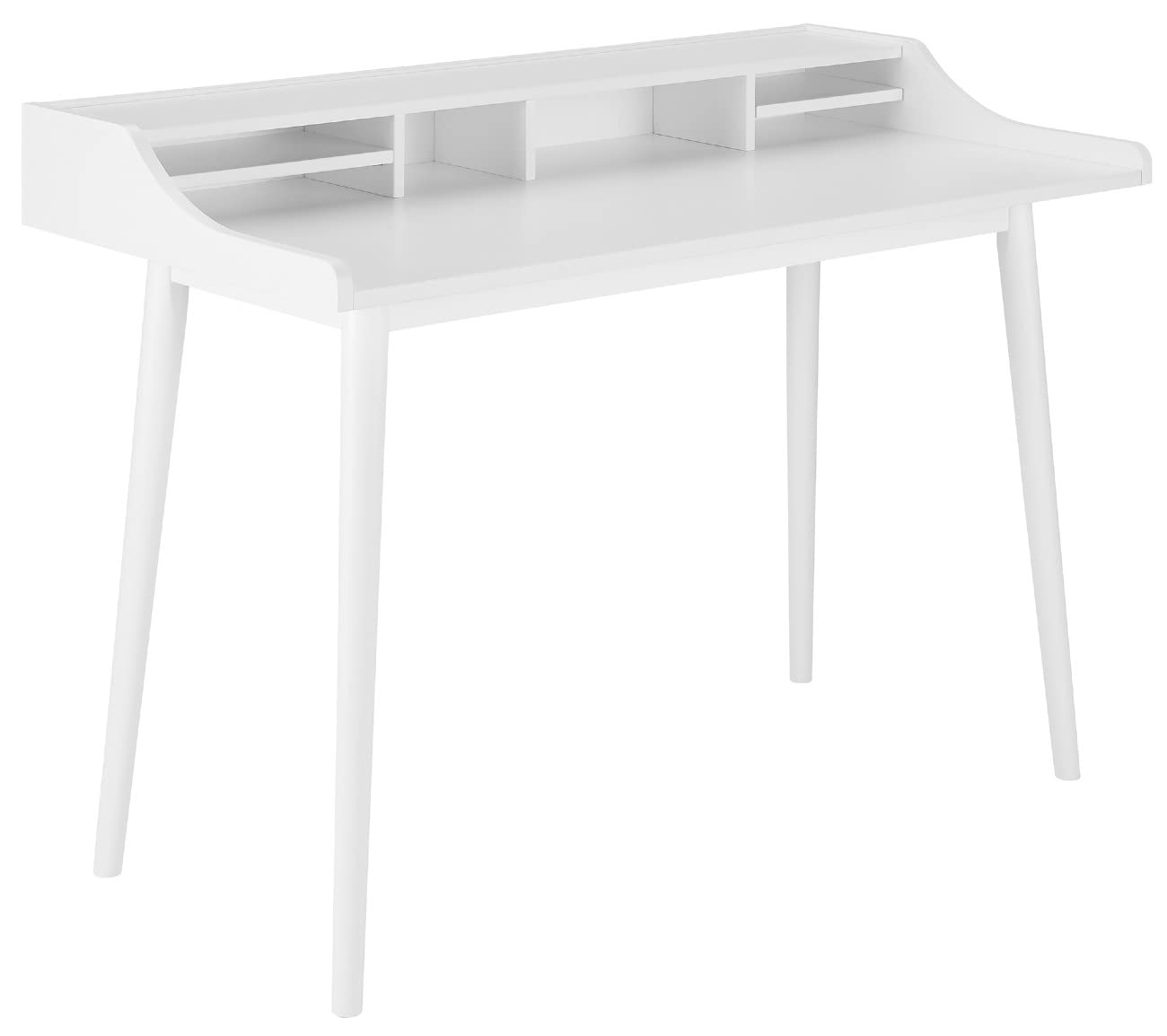 Modern White Flavio Desk - Stylish Home Office Desk for Small Spaces, Study & Workstation - Perfect for Home, Office & Dorm Room
