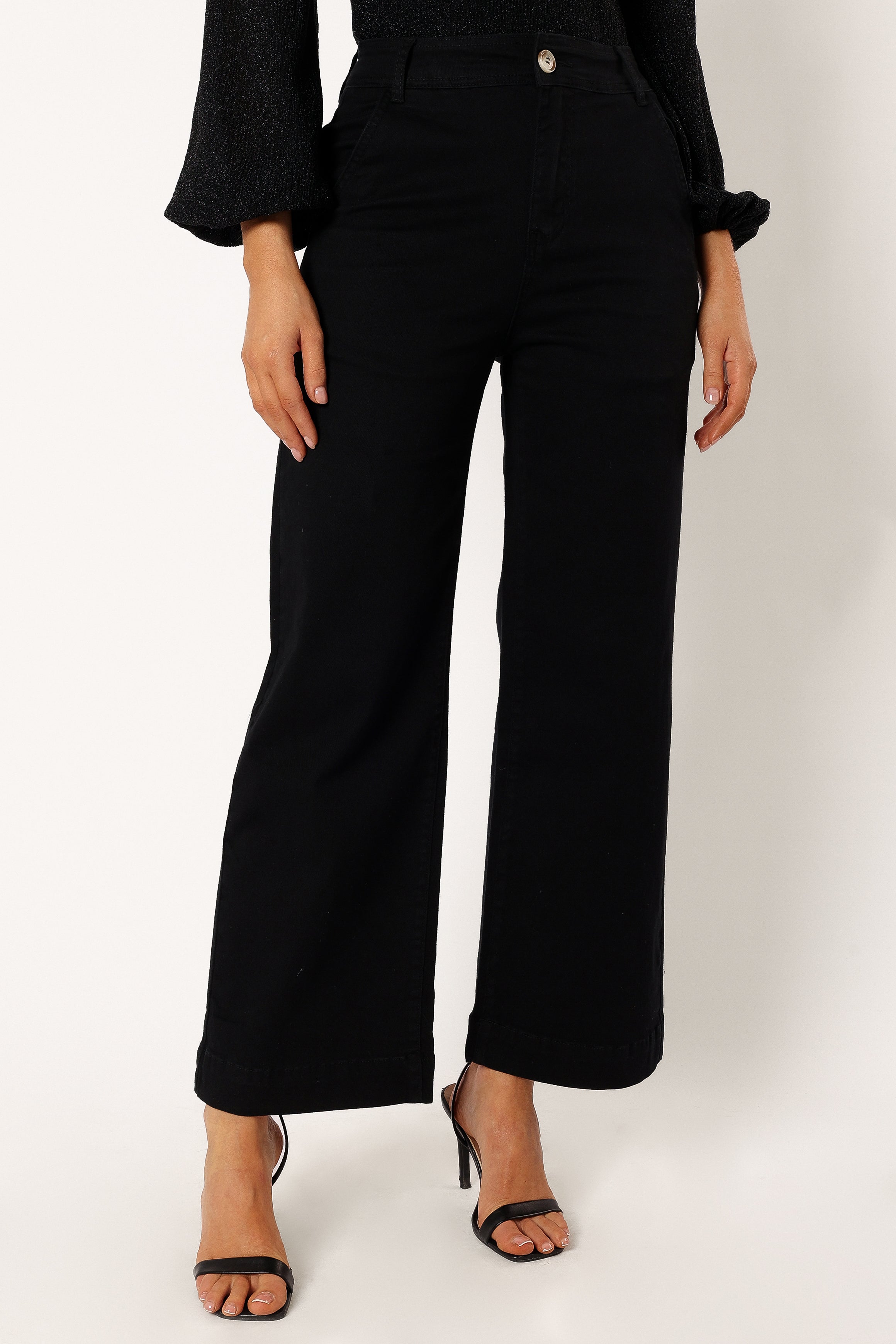 Georgia Wide Leg Pants for Women - High Waisted Black Palazzo Pants - Comfortable Stretchy Lounge Pants for Yoga, Travel & Casual Wear