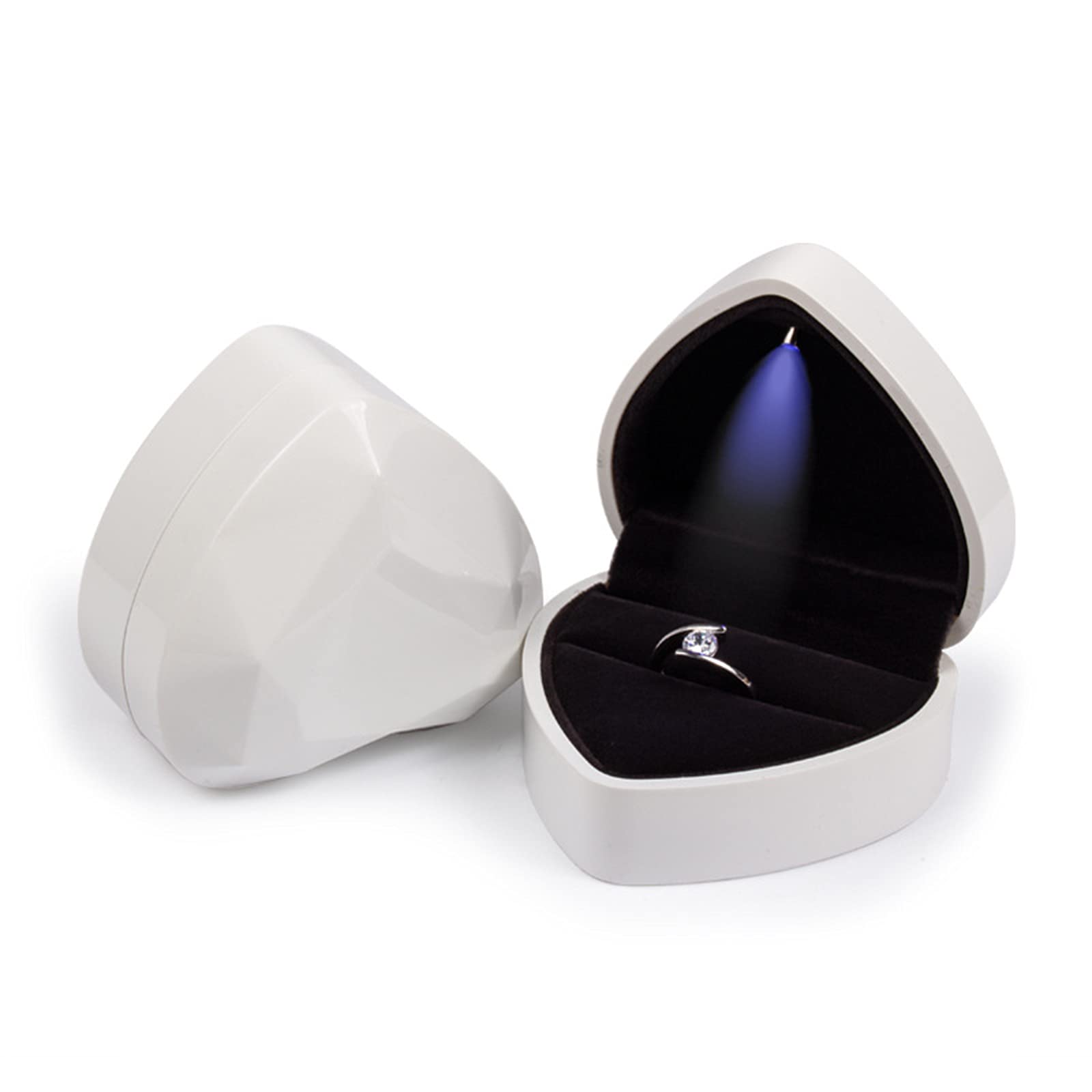 Heart Shaped LED Jewelry Box with Mirror - Creative Earring & Ring Organizer, Perfect Gift for Women - Ideal for Travel, Home Decor & Jewelry Storage