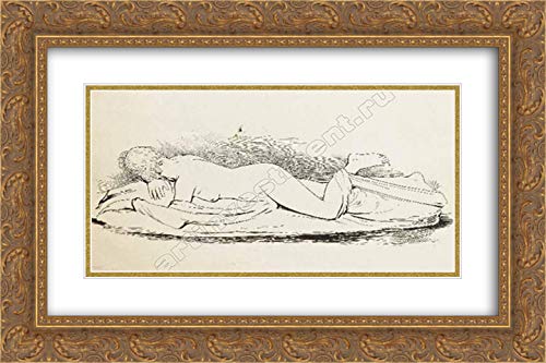 Sergey Solomko 'Mademoiselle De Maupin' Museum Art Print - 24x16 Gold Ornate Frame with Double Matting | Théophile Gautier Inspired Study Illustration | Perfect for Living Room, Study Room & Art Gallery Decor