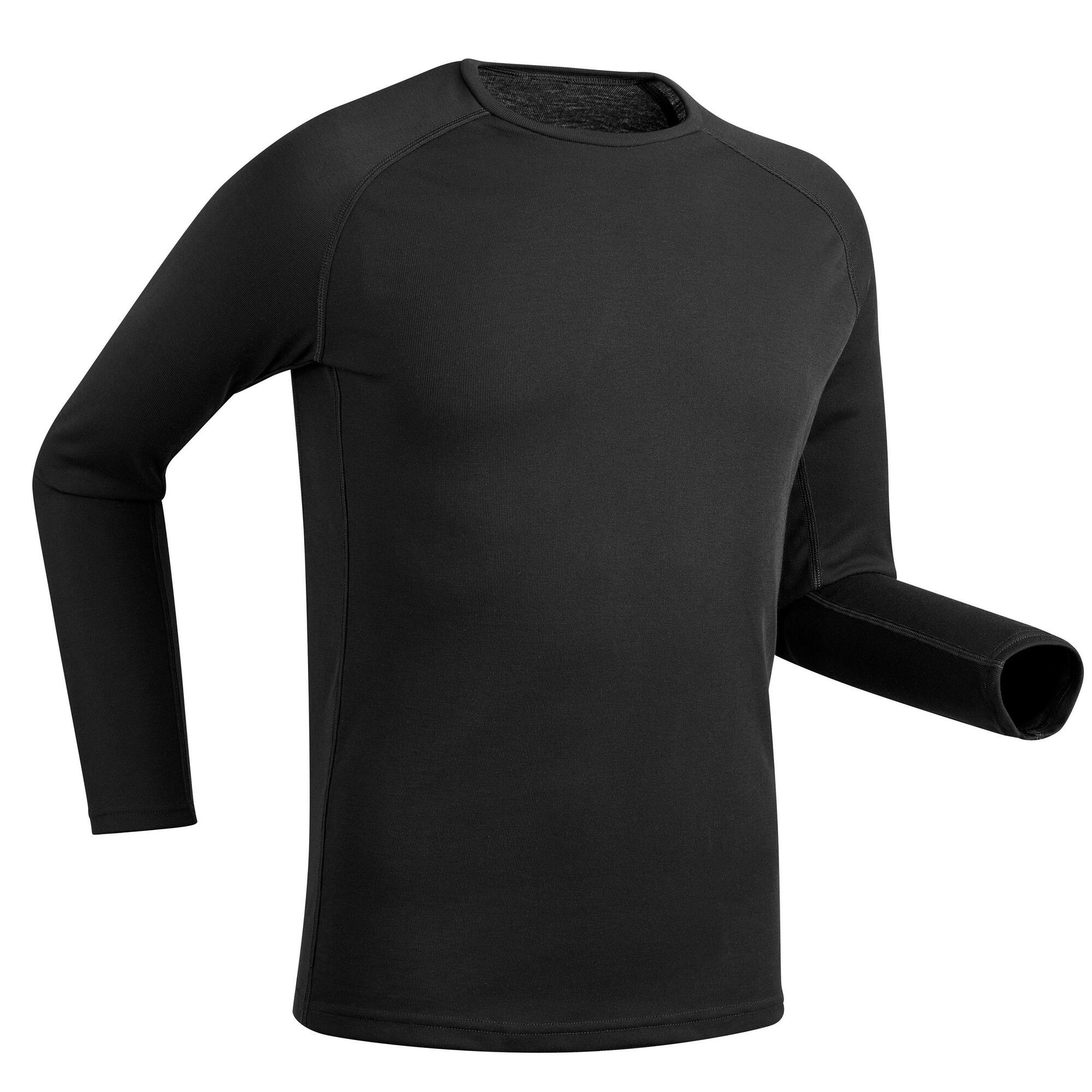 Wedze Men's BL100 Thermal Base Layer Top - Moisture Wicking & Warm Underwear for Skiing, Hiking & Winter Sports