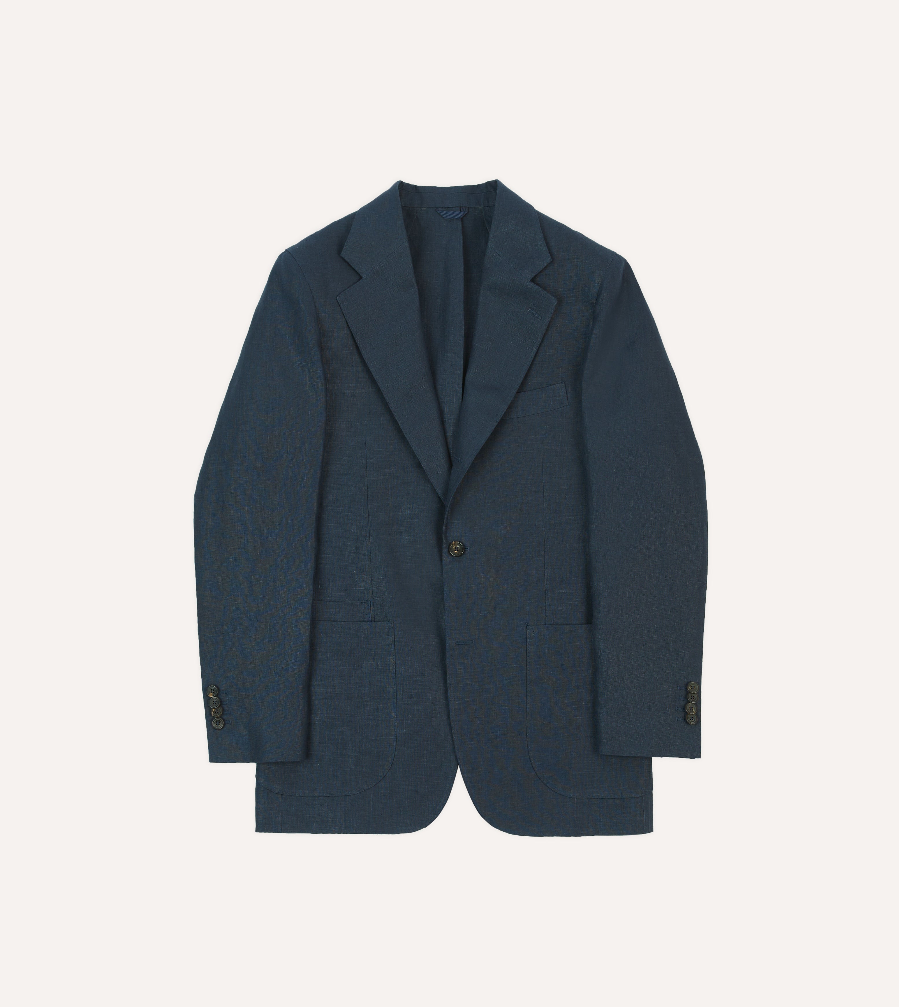Navy Blue Irish Linen Tailored Blazer for Women - Elegant Formal Jacket for Office, Business Meetings & Special Occasions