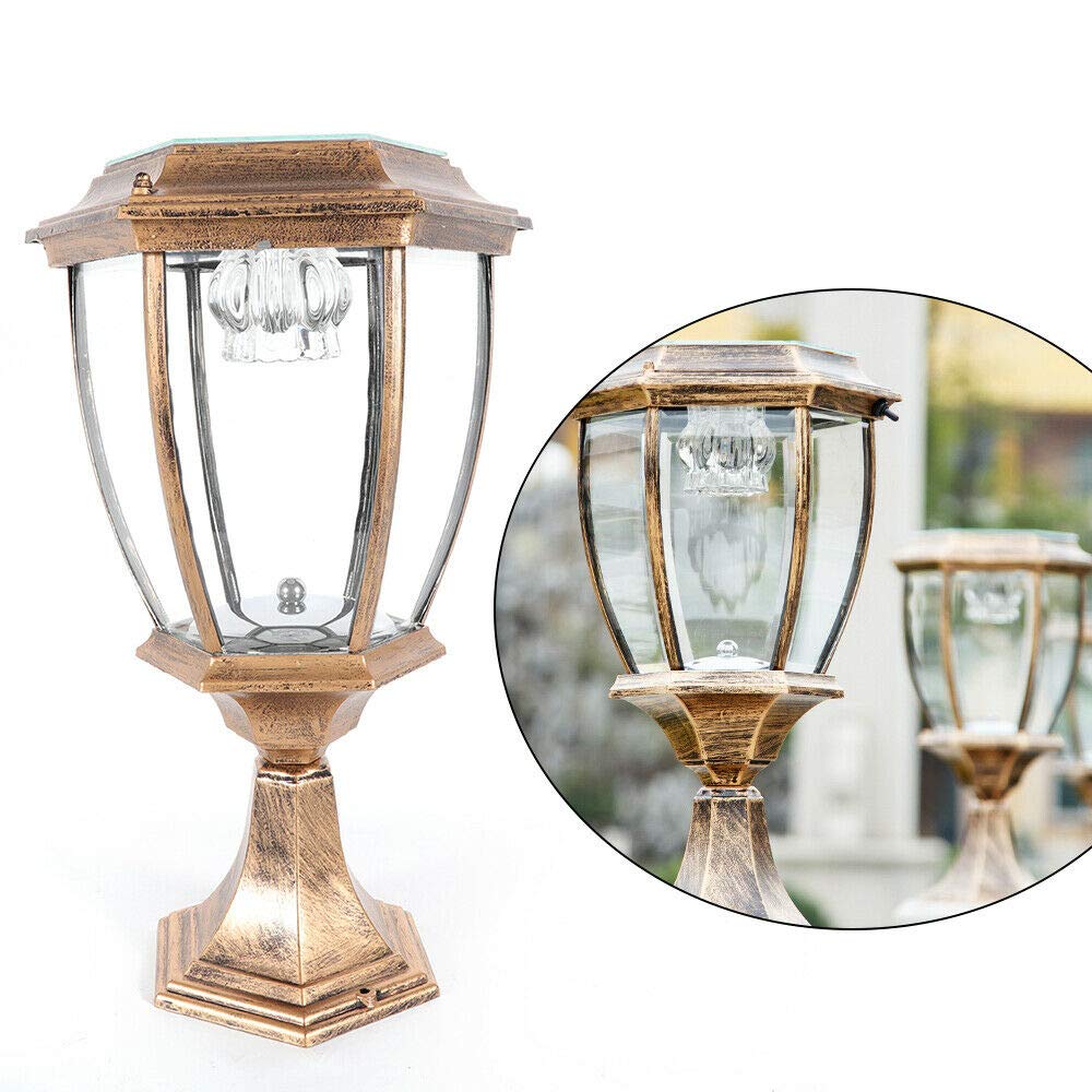 LYNICESHOP Bronze Outdoor Solar Post Lights - Waterproof LED Landscape Lighting, Energy Saving Solar Lantern for Fence, Deck, Patio & Garden - Perfect for Pathway Illumination & Backyard Decor (Bronze)