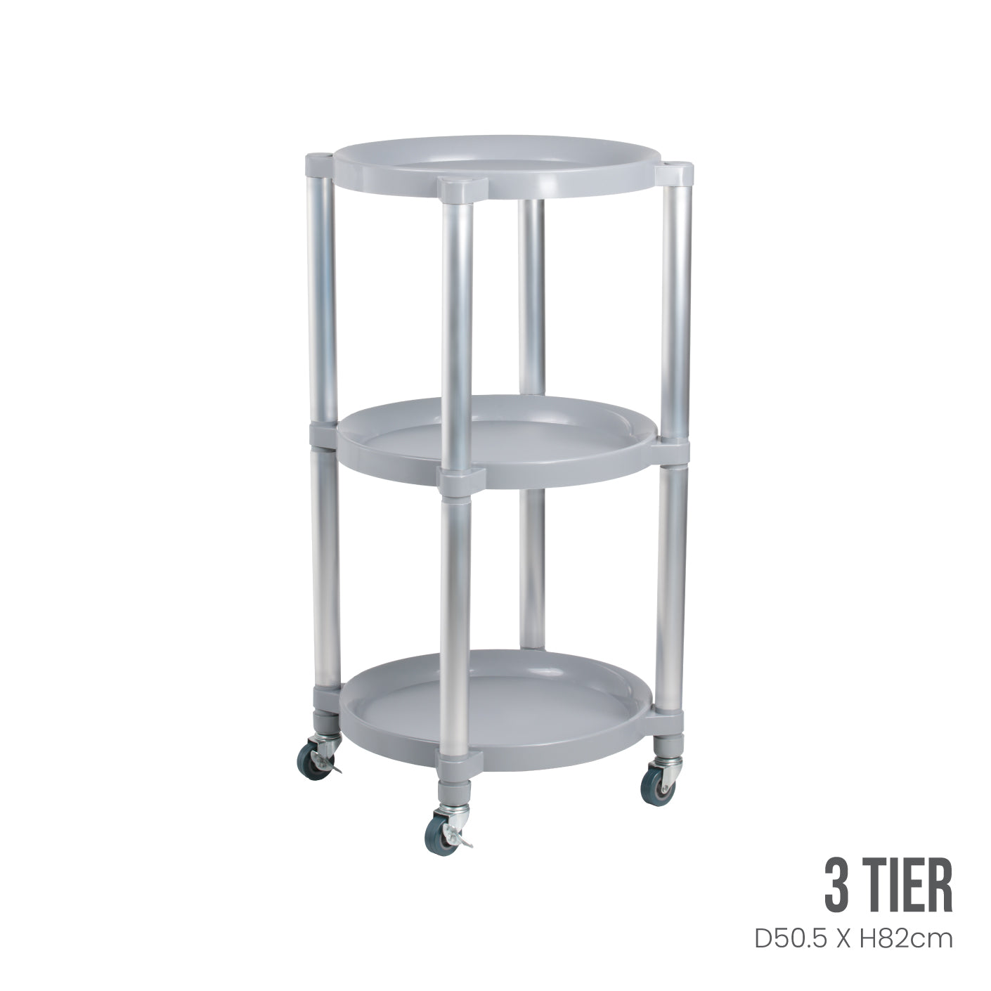 3 Tier Serving Cart with Wheels - DIY Rolling Kitchen Cart for Dining, Living Room, or Office - Perfect for Entertaining, Storage & Organization