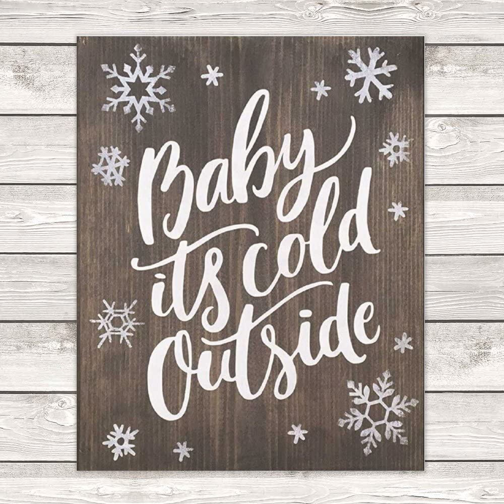 Rustic Wooden 'Baby It's Cold Outside' Sign - Handmade Farmhouse Decor for Nursery, Living Room, or Front Porch - Perfect for Winter and Holiday Season