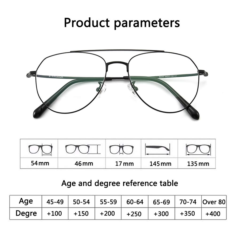 Retro Reading Glasses for Men - Ultra-Light Alloy Frame with Anti-Blue Light & Anti-Fatigue Resin Lenses (+2.50 Strength) - Perfect for Office Work, Reading & Screen Time - Black
