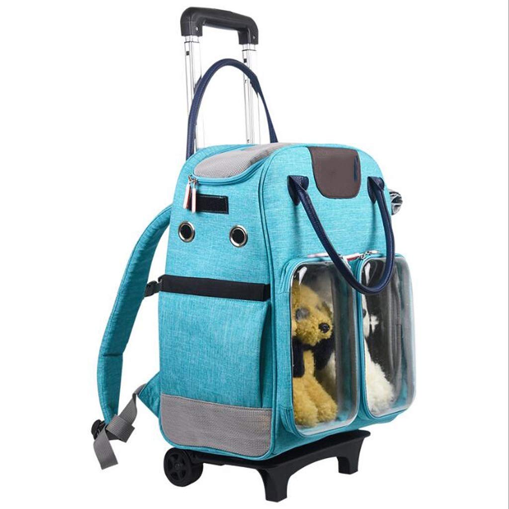 Dog Carrier Backpack - Breathable Pet Travel Bag for Dogs & Cats - Adjustable, Safety Mesh Design - Ideal for Hiking, Biking, Shopping & Outdoor Adventures (Blue)