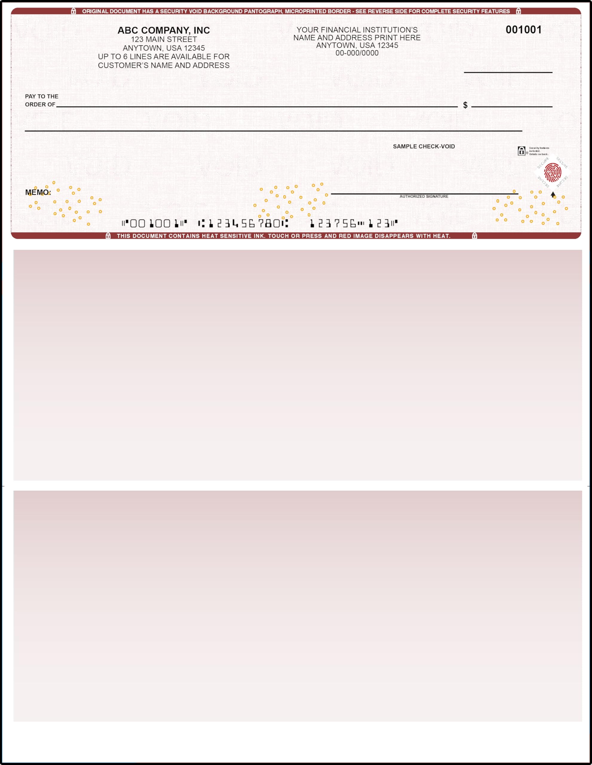 Burgundy High Security Top Checks Compatible with QuickBooks Accounting Software - Custom Computer Checks (100 Pack) for Business & Personal Finance Management