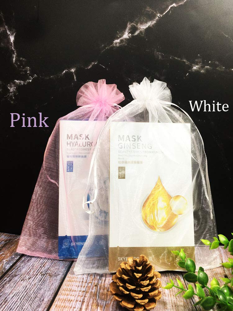 100pcs 6x9 Inches Pink Sheer Organza Drawstring Gift Bags for Wedding Favors, Christmas Party, Baby Shower & Candy Packaging - Elegant and Reusable