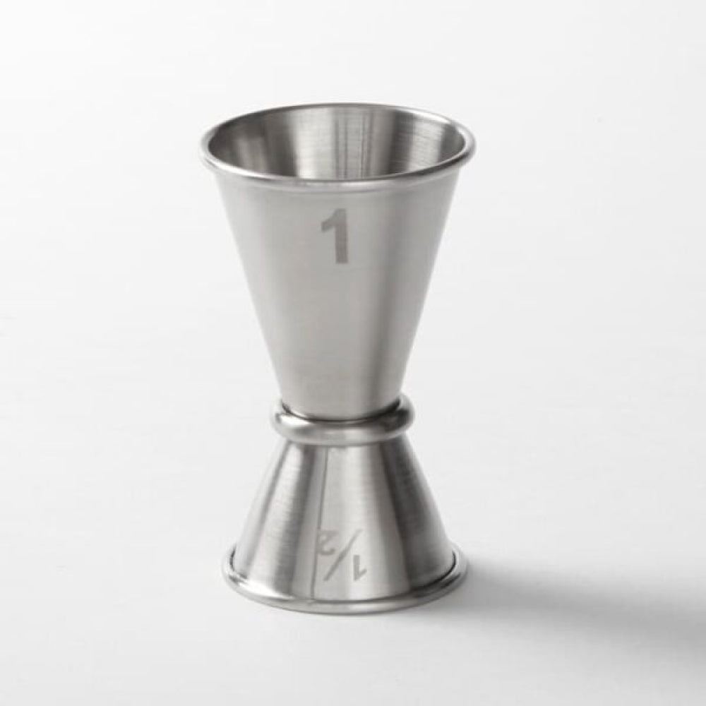 American Metalcraft JG1 0.5 & 1 Oz. Stainless Steel Silver Jiggers - Premium Cocktail Measuring Tool for Bartenders & Home Mixologists - Perfect for Crafting Martinis, Margaritas & Cocktails