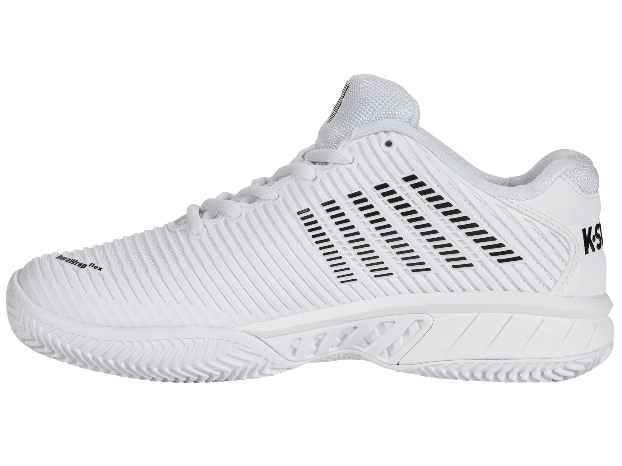 Hypercourt Express 2 Clay Tennis Shoes - White/Black | Men's Size 10.2 M | Durable Clay Court Sneakers for Competitive Play & Training | Perfect for Tennis Matches, Club Play & Court Practice