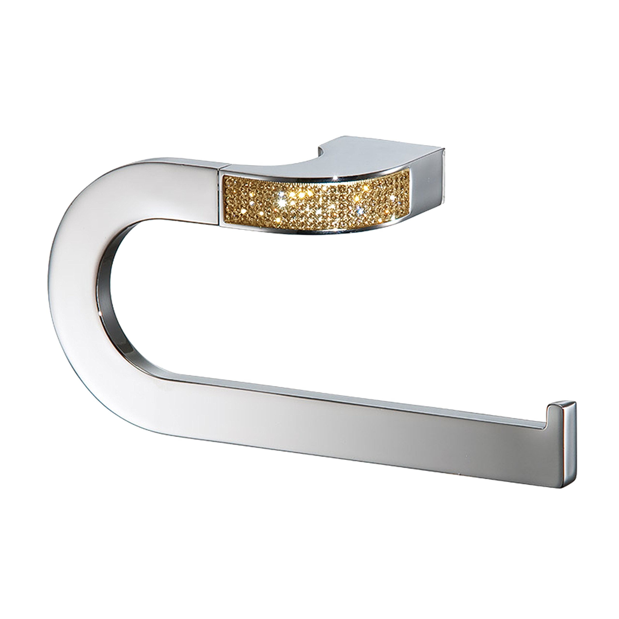 Swarovski Crystal Gold Towel Ring - Chrome Gold for Bathroom Decor