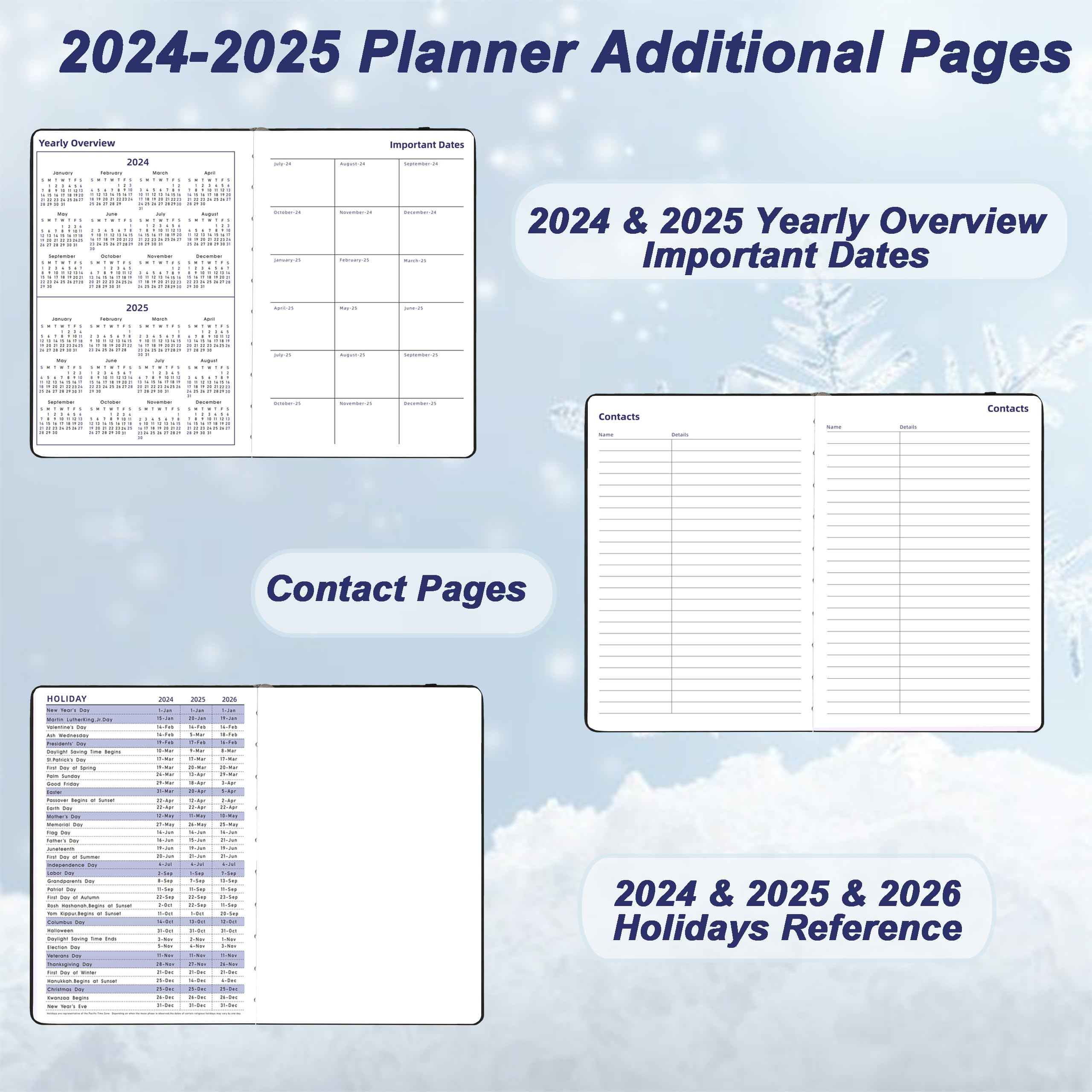 2024-2025 Academic Planner | 18-Month Weekly & Monthly Planner (July 2024-Dec 2025) | Hardcover A5 Organizer with Tabs, Inner Pocket & Thick 100GSM Paper | Perfect for Students, Professionals & Goal Tracking | Black Daily Planner for School, Office & Personal Productivity