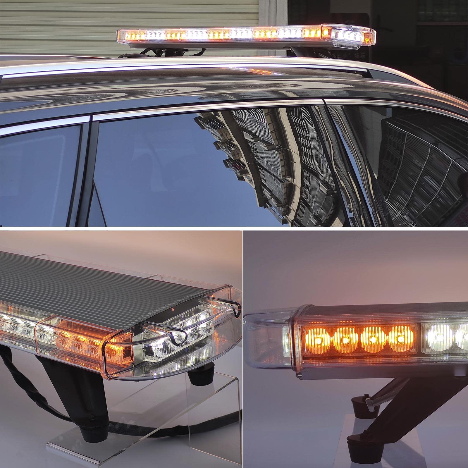 47 Inch Amber 12V-28V LED Strobe Light Bar - High Visibility Emergency Beacon for Trucks, Trailers & Wreckers | Durable Flashing Warning Light for Roadside Safety & Vehicle Alerts