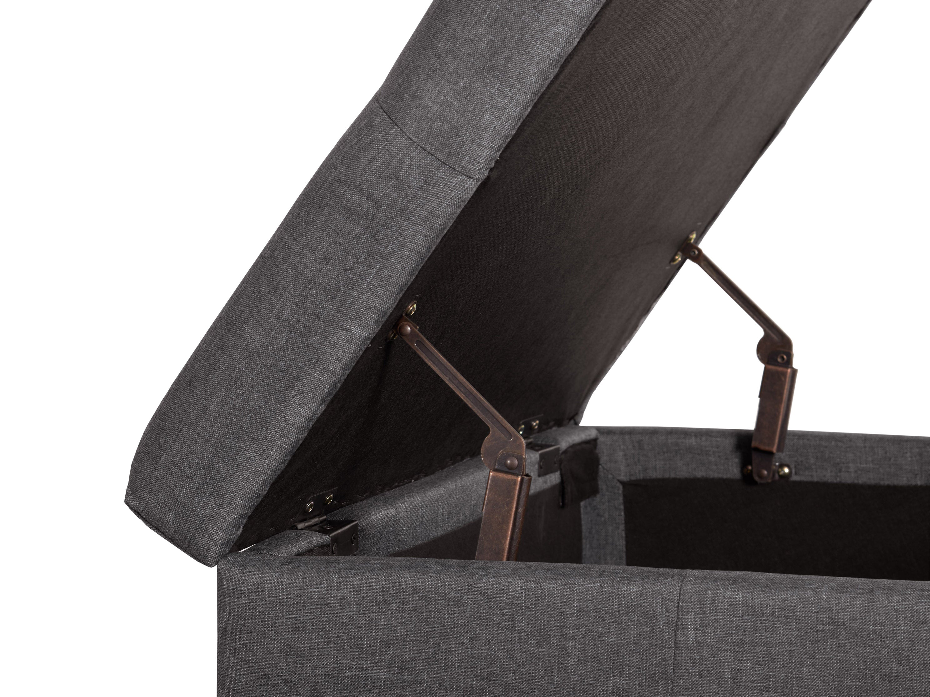 Silver Brown Double Storage Ottoman with Lift Top - Extra Large Footrest Bench for Living Room, Bedroom & Entryway - Perfect for Shoes, Blankets & Home Organization