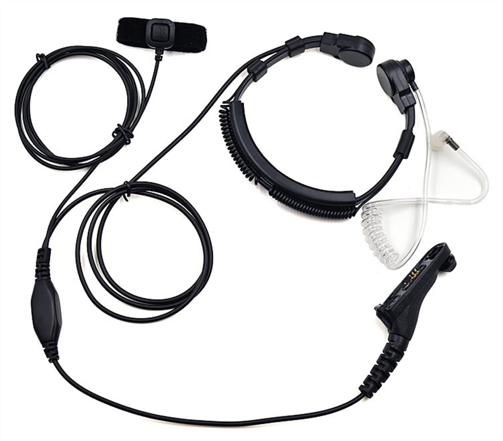 BMINO Throat Microphone Headset with PTT Button - Compatible with Motorola Walkie Talkies for Amateur Radio, Security, Construction & Outdoor Activities