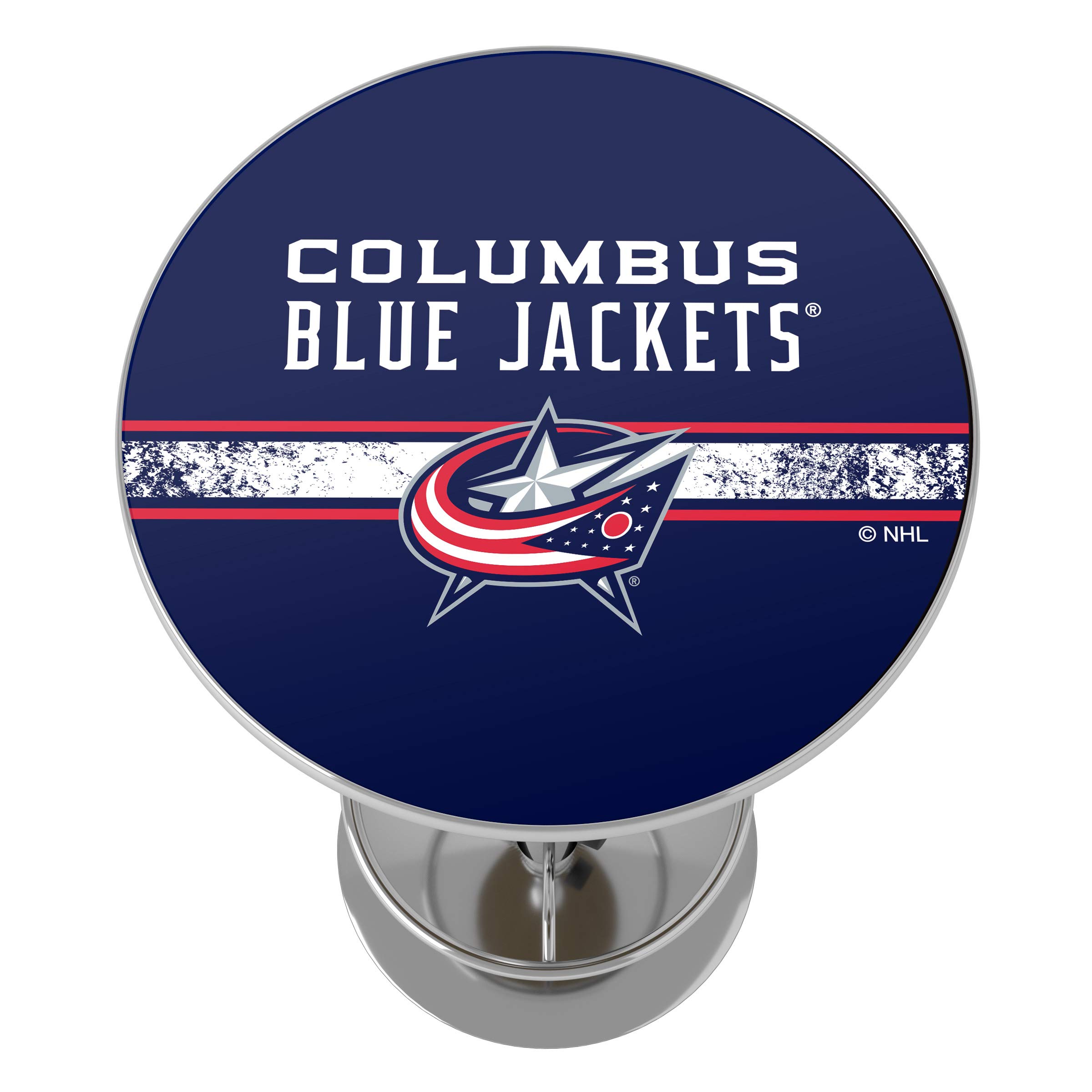 Trademark Gameroom NHL Columbus Blue Jackets Chrome Pub Table - Perfect for Home Bars, Man Caves, and Game Rooms