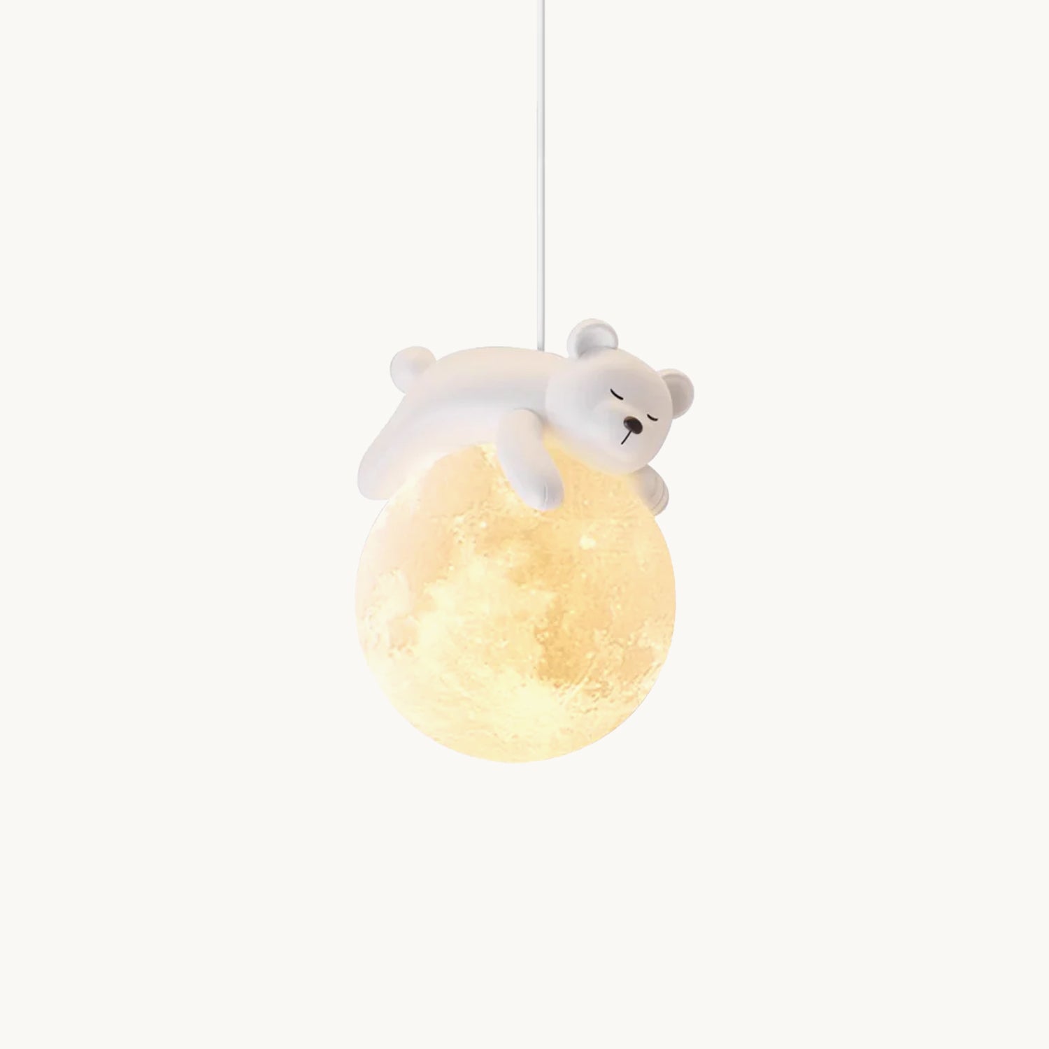 Stylish Cream Animal Pendant Lamp - Modern Nursery Decor, Kids Room Lighting & Boho Home Accent