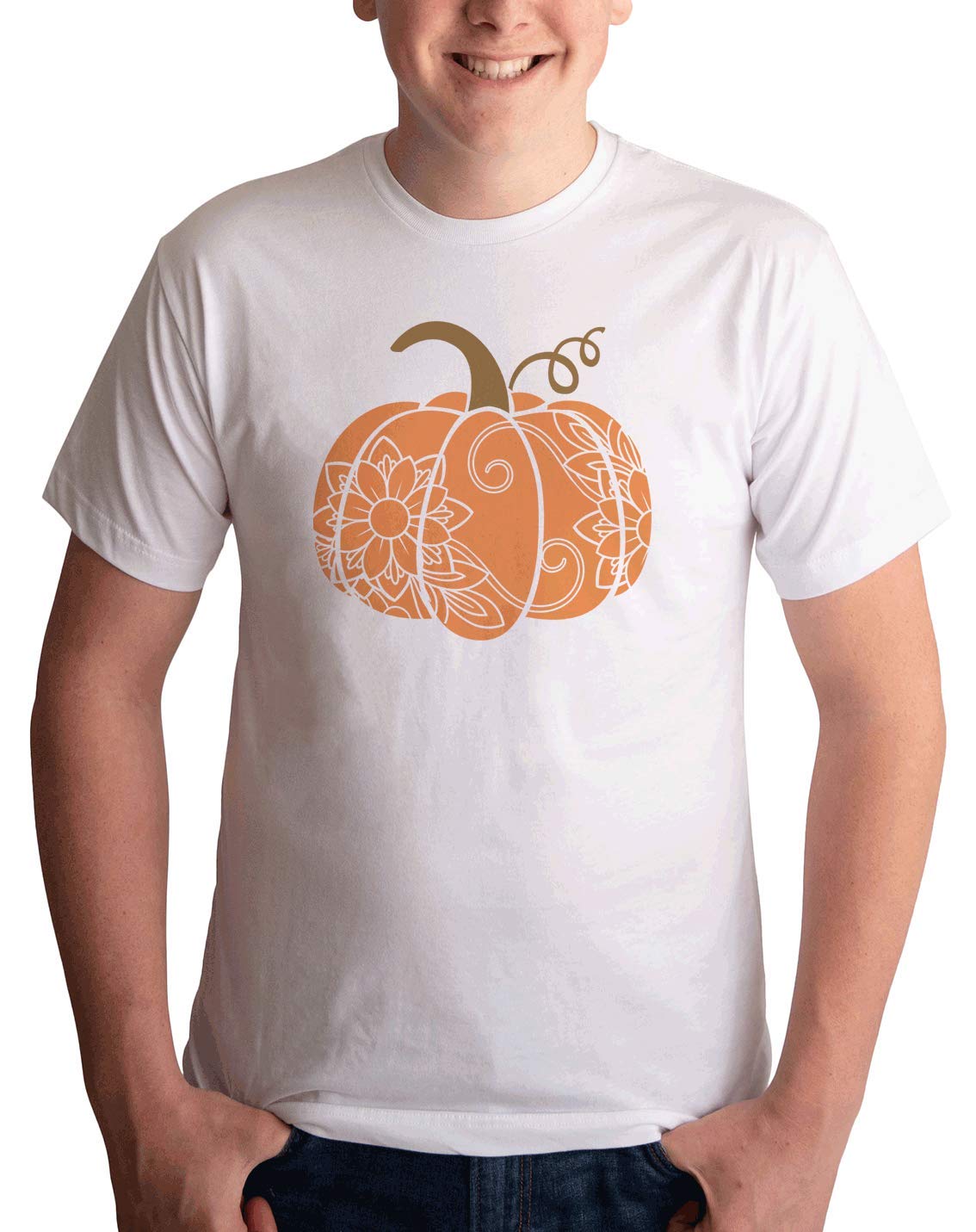 7 ate 9 Apparel Men's Stylish Pumpkin Print Shirt - Perfect for Halloween Parties, Autumn Festivals & Casual Fall Outfits