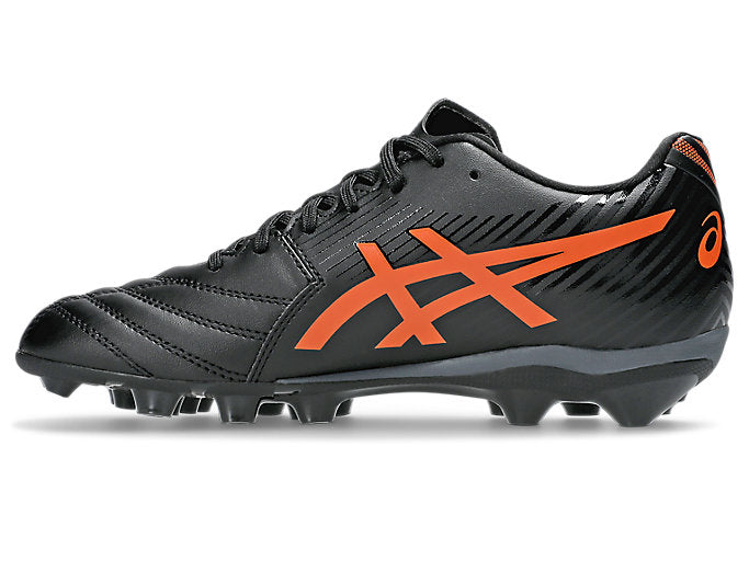 ASICS Kids' Lethal Flash Black/Orange Football Cleats - Lightweight Soccer Shoes for Youth Players - Perfect for Training & Matches on Grass Fields