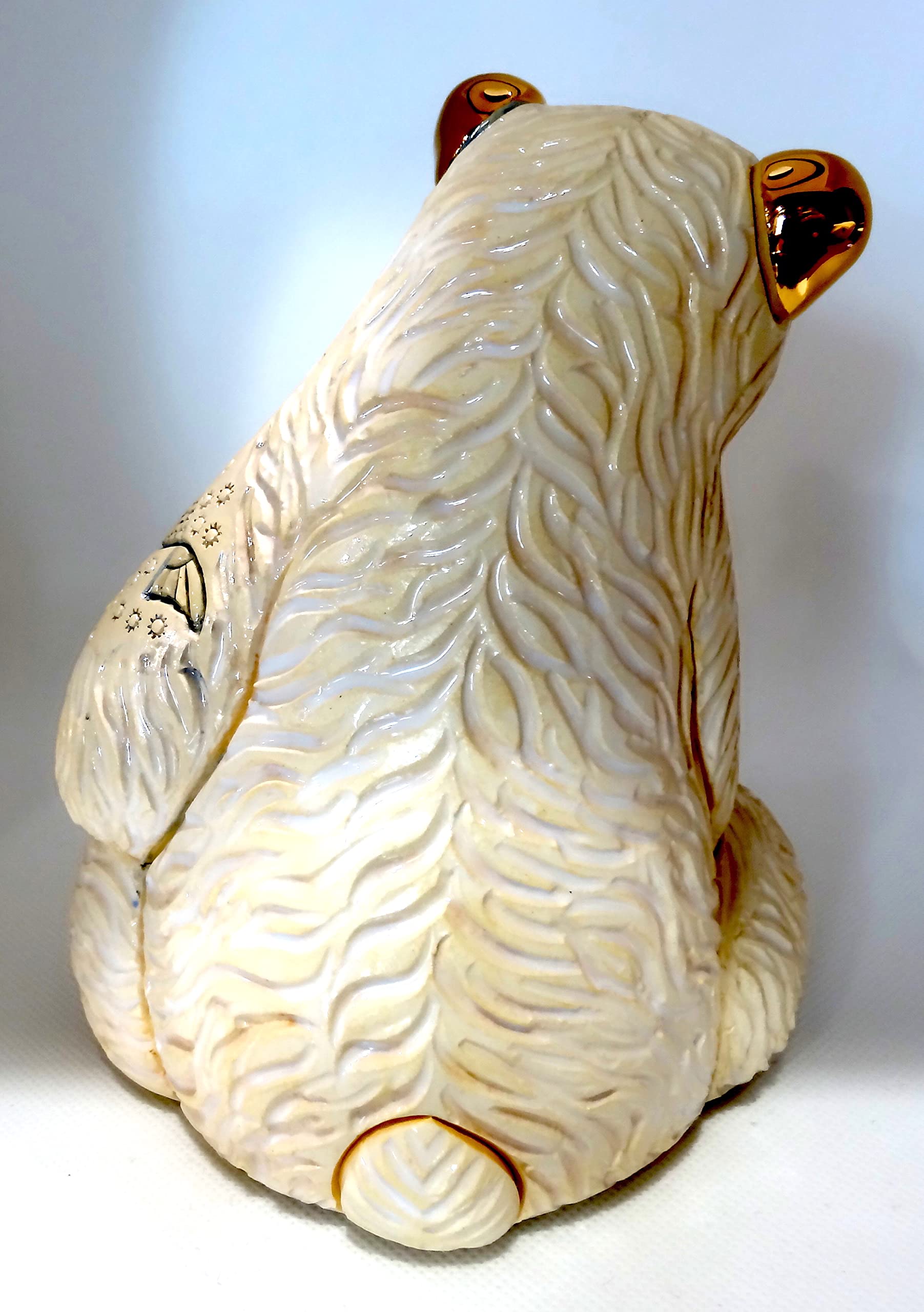 Handmade Sculpted Ceramic Polar Bear Figurine - De Rosa Medium Wildlife Collection - Perfect for Home Decor, Gift Giving & Animal Lovers