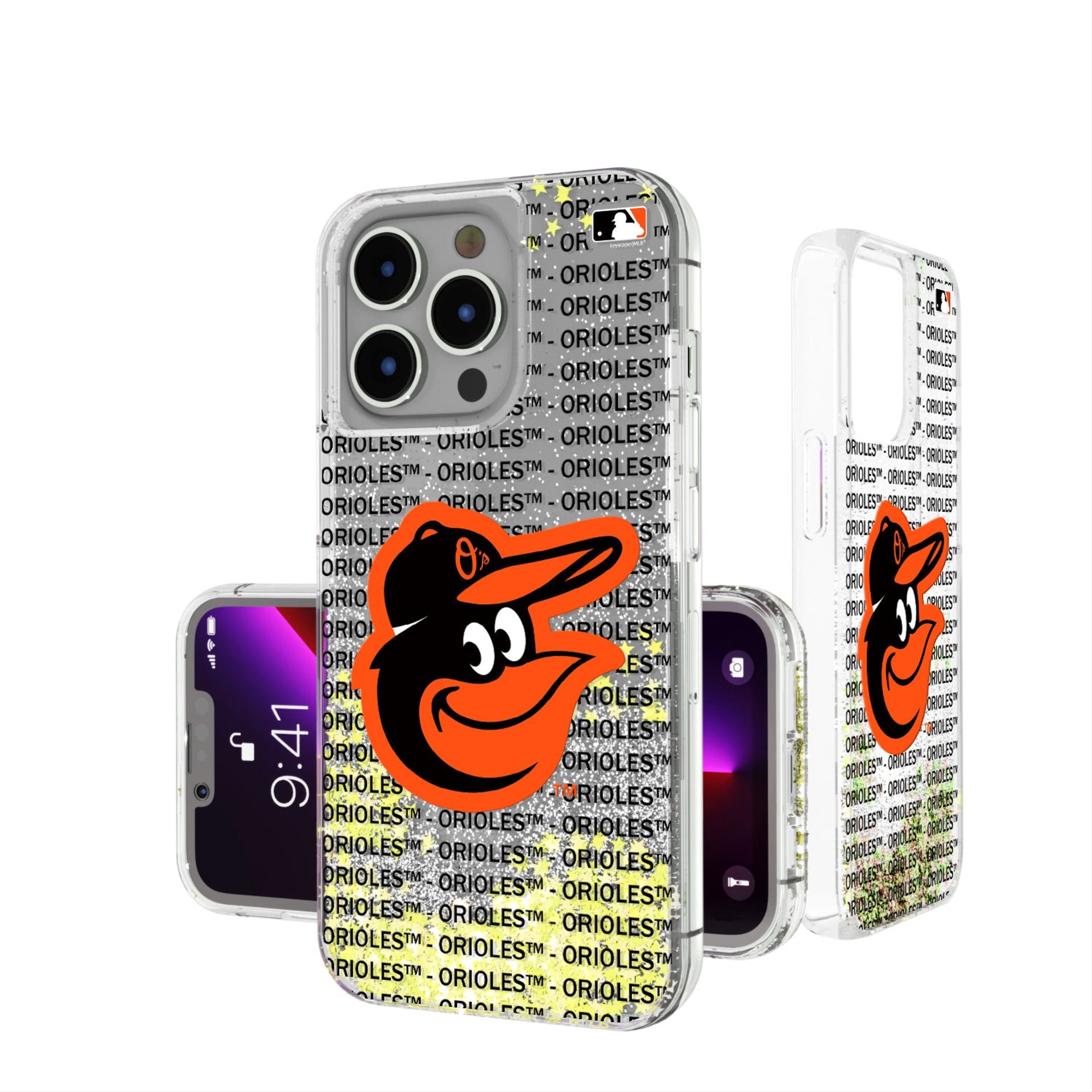 Baltimore Orioles Glitter Phone Case - Sparkling Text Backdrop for Baseball Fans - Perfect for Games, Parties & Showcasing Team Pride