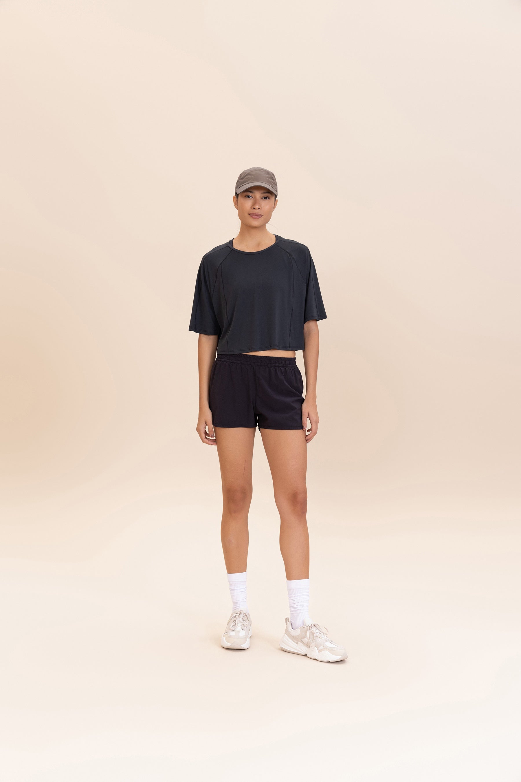 Women's Crop Bio Stretch T-Shirt - Soft Comfortable Short Sleeve Top for Yoga, Gym & Casual Wear