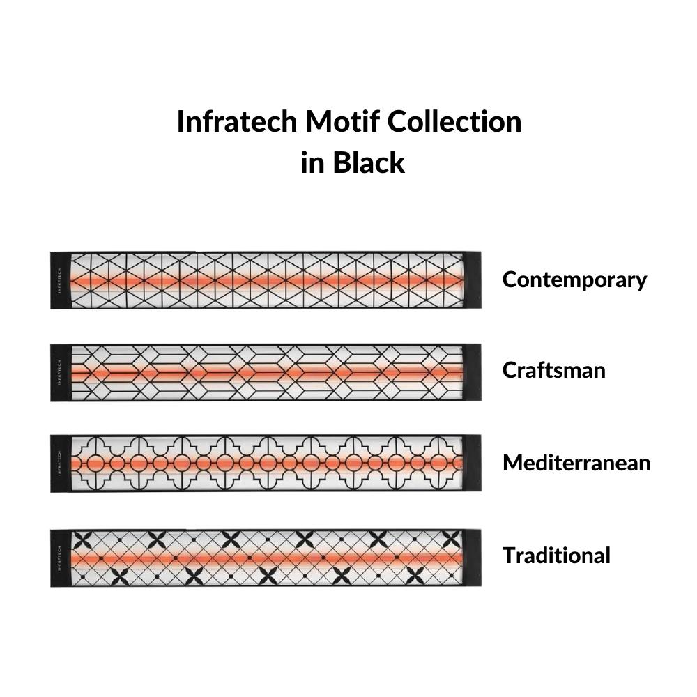 Infratech Motif CD Series 6000W 61 Inch Dual Element Electric Heater with Traditional Fascia - Indoor/Outdoor Patio, Garage, and Commercial Space Heating Solution