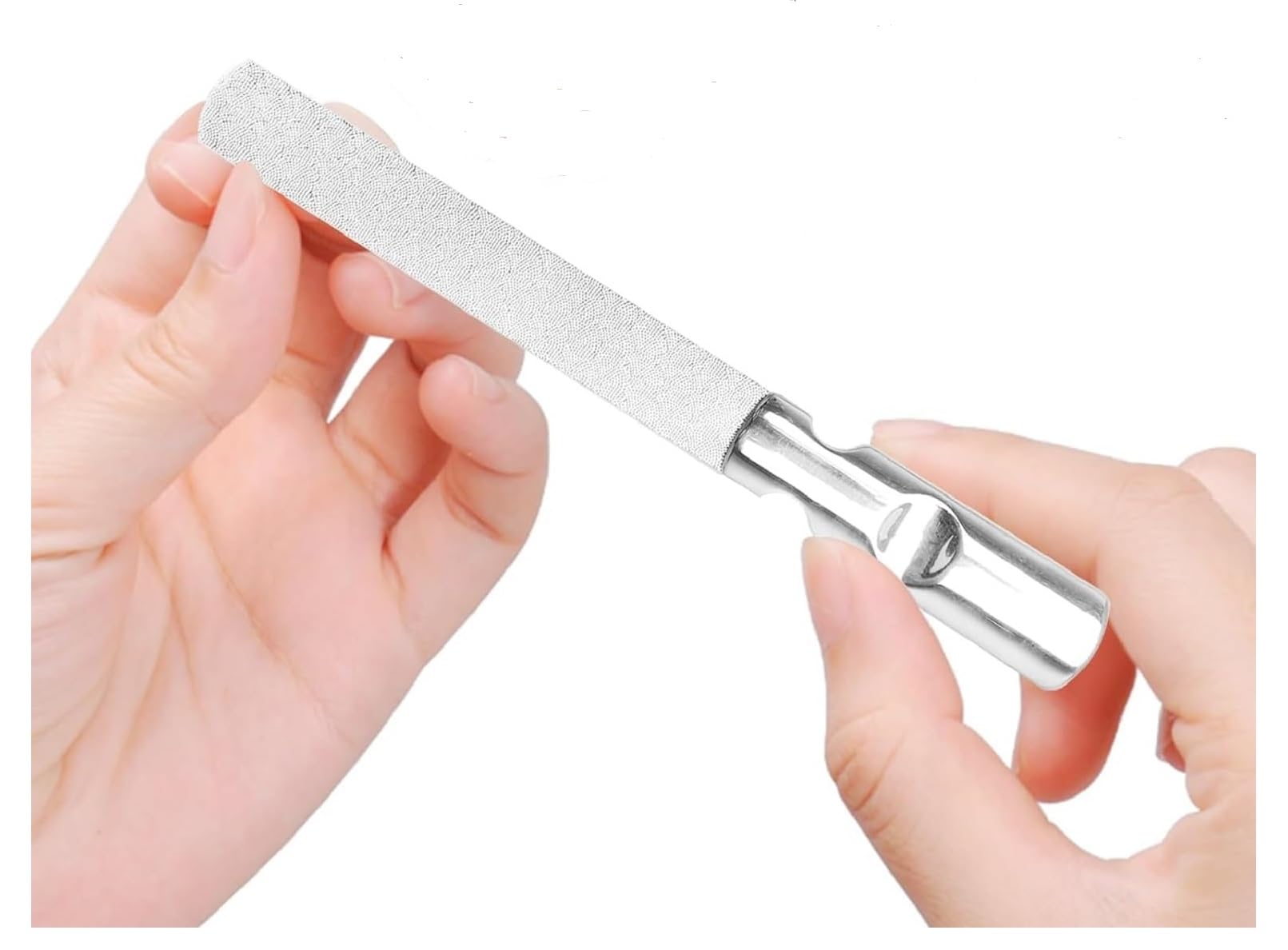 INSIME Stainless Steel Nail File & Buffer - Professional Manicure Pedicure Tool for Women, Heavy Duty Reusable Nail Shaper for Natural & Artificial Nails - Perfect for Home Salon, Travel & DIY Nail Care