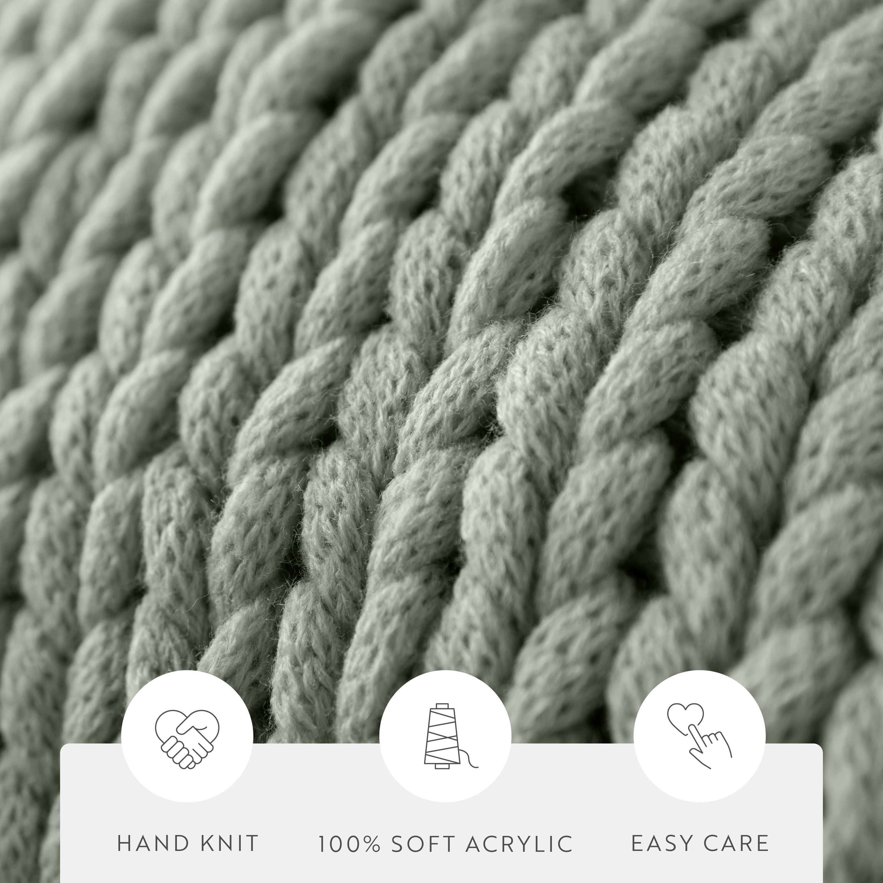 Soft Chunky Knit Throw Blanket - Cozy Oversized Handmade Knit Blanket for Couch, Bed & Sofa - Perfect for Winter, Gifts & Home Decor