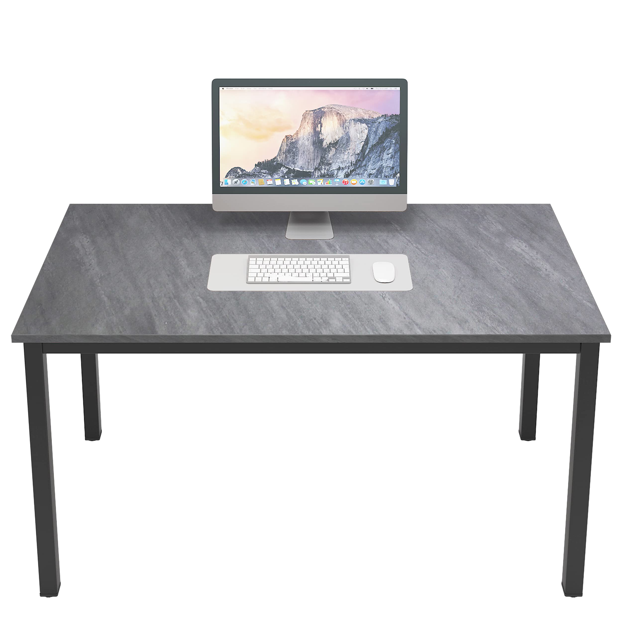 DlandHome 47 inch Medium Computer Desk - Sturdy Composite Wood Office Table for Home & Workspace | Perfect for Small Office, Study Room & Remote Work (Grey)