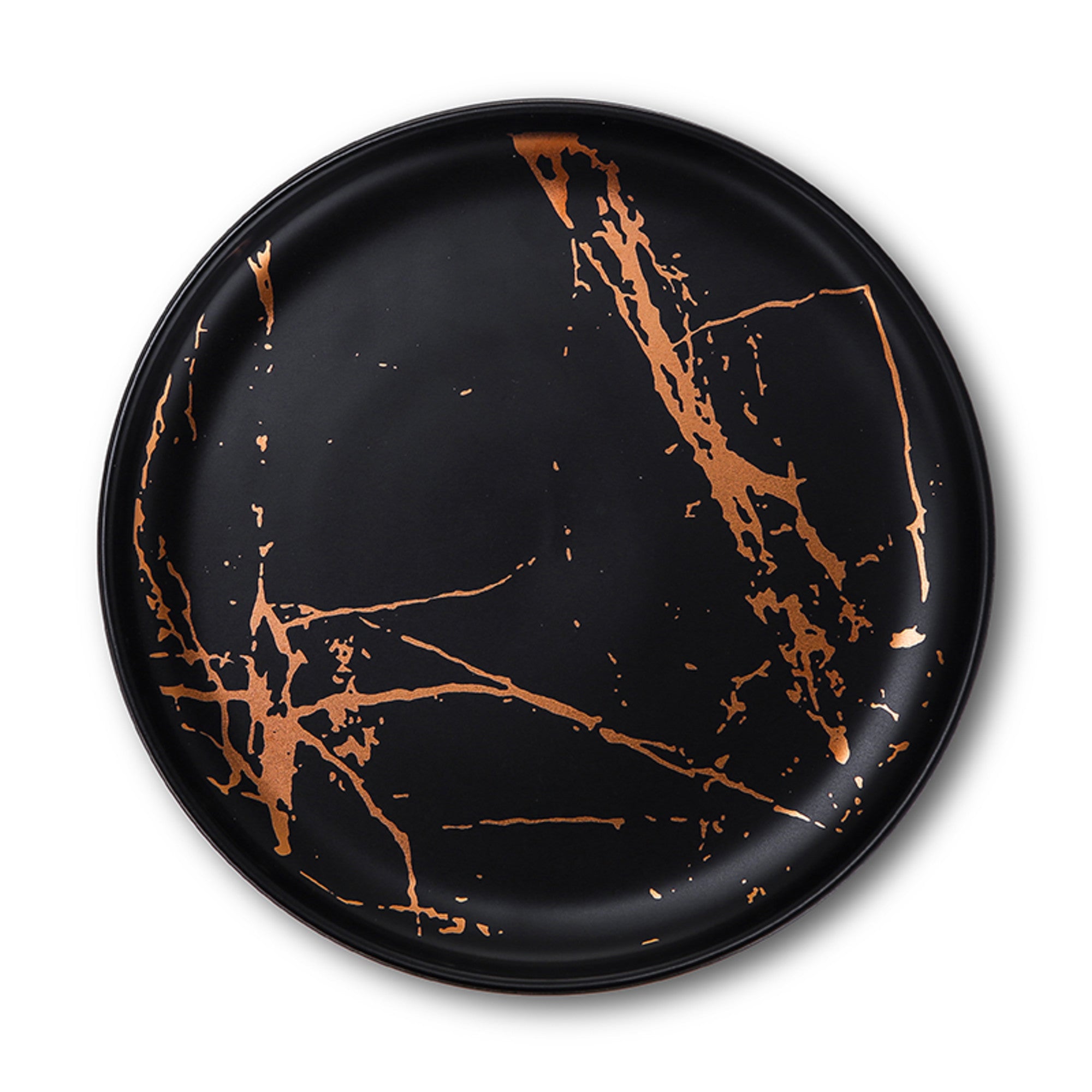 Zora Porcelain Salad Plate - Elegant Black Ceramic Dinnerware for Restaurants, Weddings & Home Dining | Durable & Stylish Table Setting