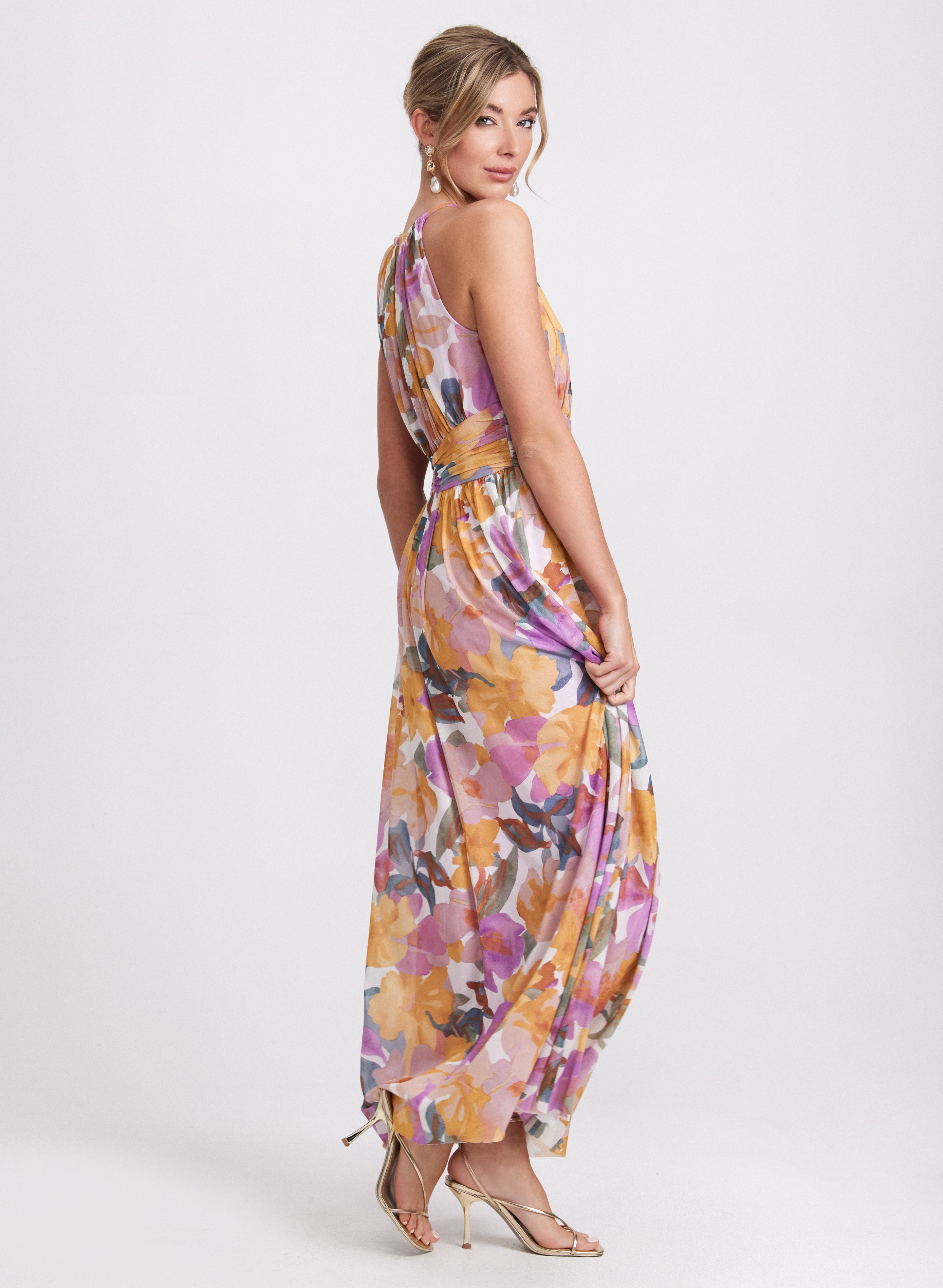Elegant Floral Maxi Dress for Women - Summer Boho Long Dress with Pockets, Perfect for Beach Vacation, Wedding Guest & Casual Outings