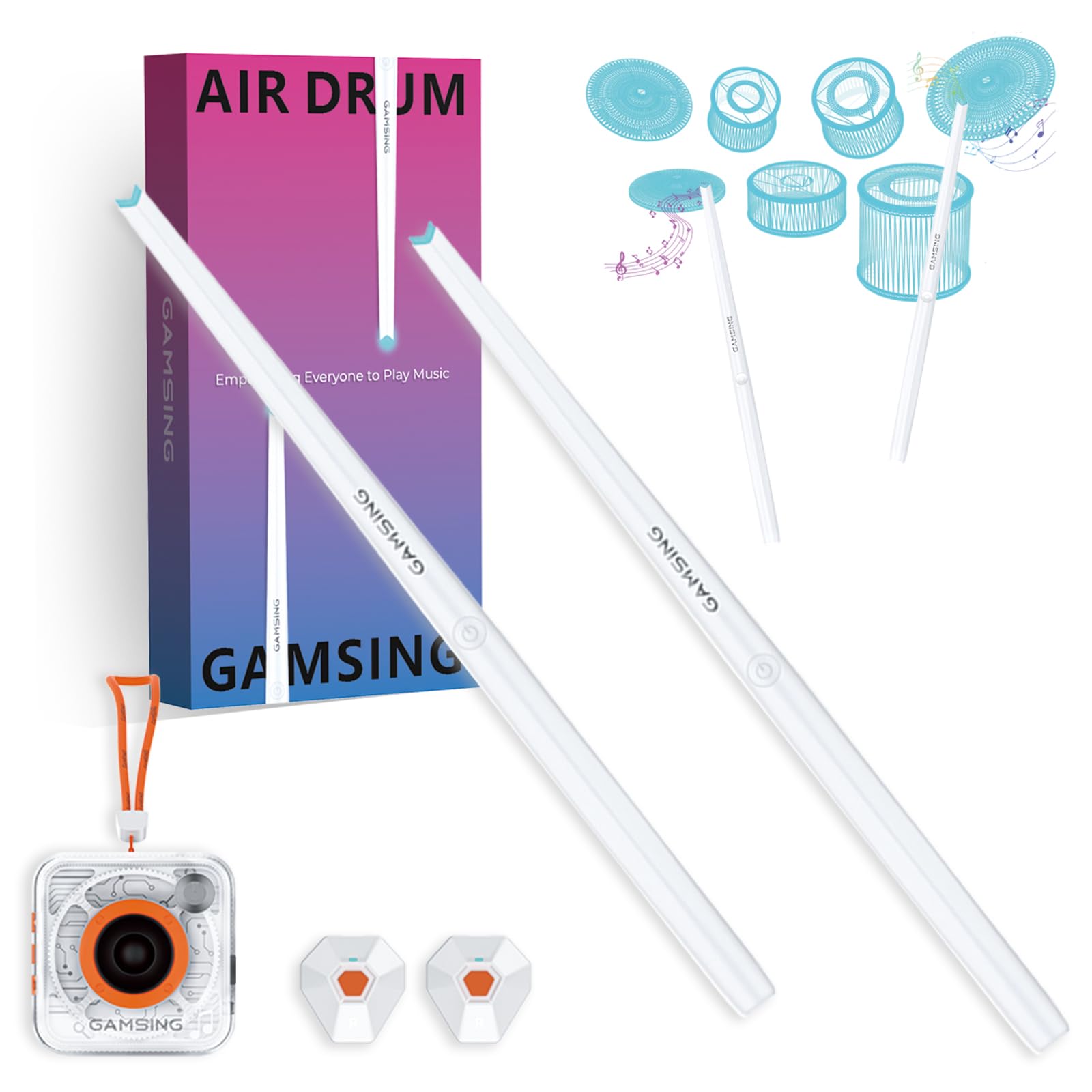 Electronic Drum Set - Portable Electric Air Drum Kit with 3.5mm Input, Drumsticks, Pedals, Bag & Lanyard - Perfect for Music Lessons, Gaming & Home Practice | Gamsing Official