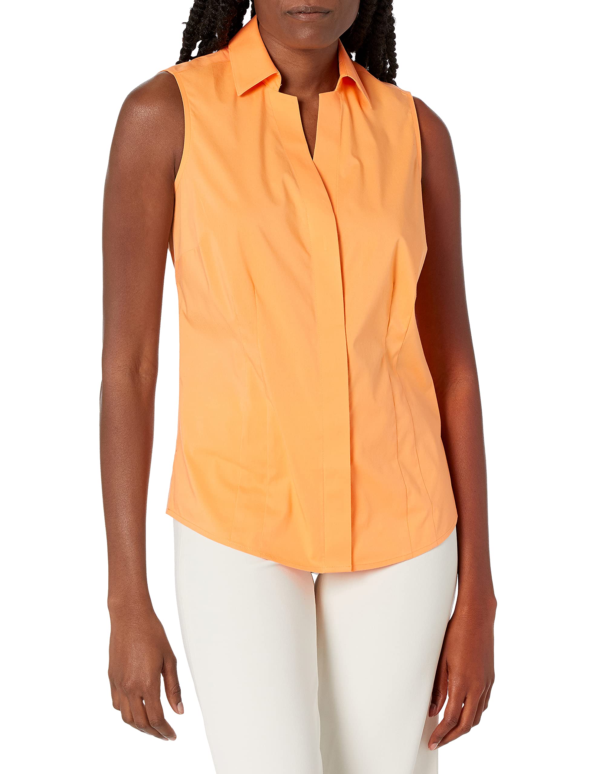 Foxcroft Women's Taylor Stretch Non-Iron Sleeveless Shirt - Comfortable & Wrinkle-Free Blouse for Work, Travel & Casual Wear