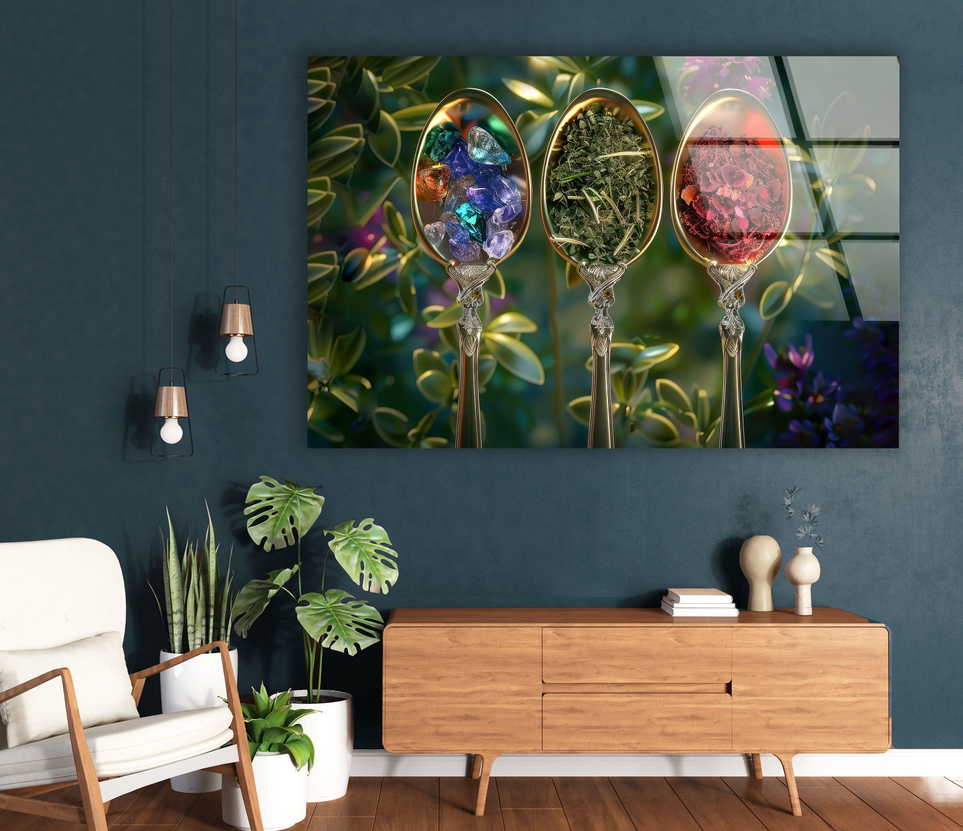 Vibrant Spice-Themed Glass Wall Art Decor - Perfect for Kitchen, Dining Room & Home Decor