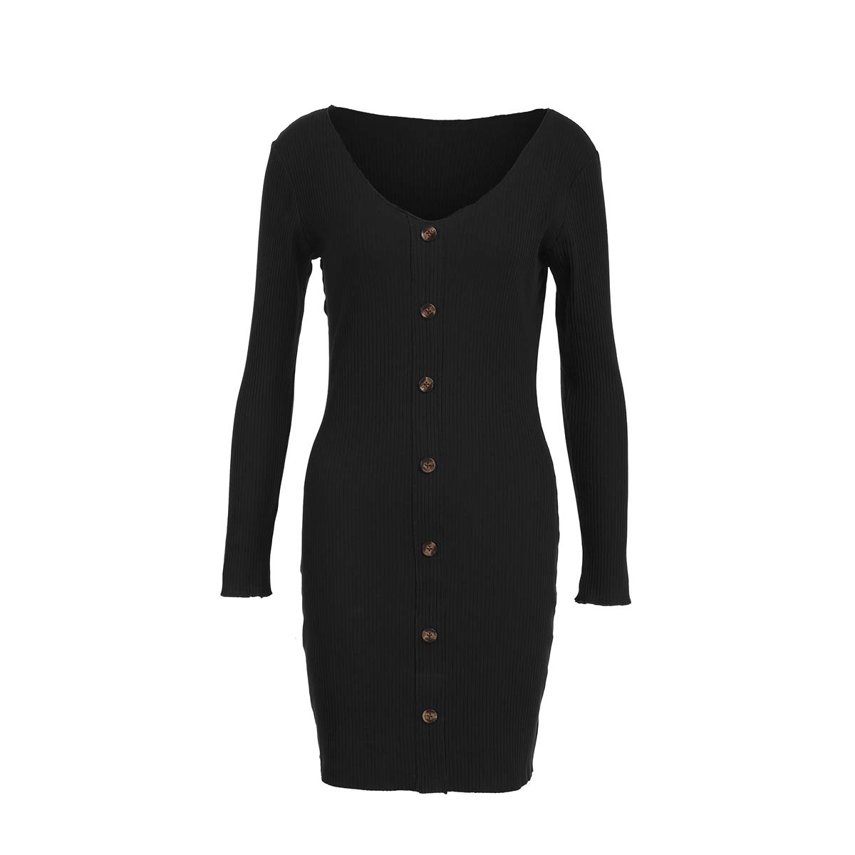 Women's Long Sleeve Knitted Bodycon Dress - Winter Mini Jumper Sweater Dress for Party, Date Night & Holiday Outfits
