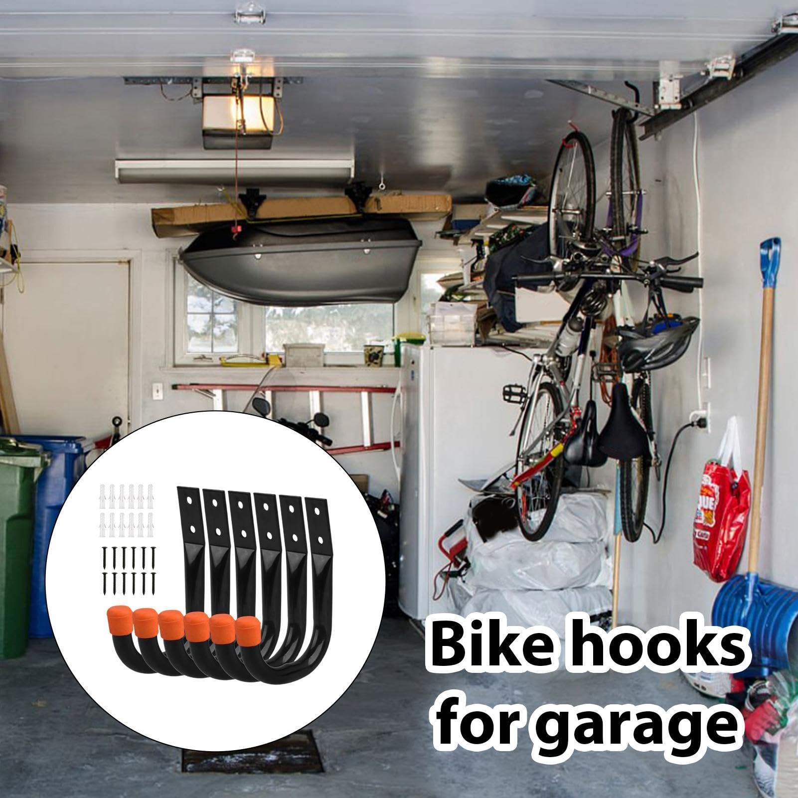 Heavy Duty Garage Hooks Set - Wall Mounted Utility Hooks for Ladder, Hose, Bikes & Tools | Durable Shed & Garage Organization Solution | Perfect for Home Storage, Workshop & Outdoor Equipment Hanging