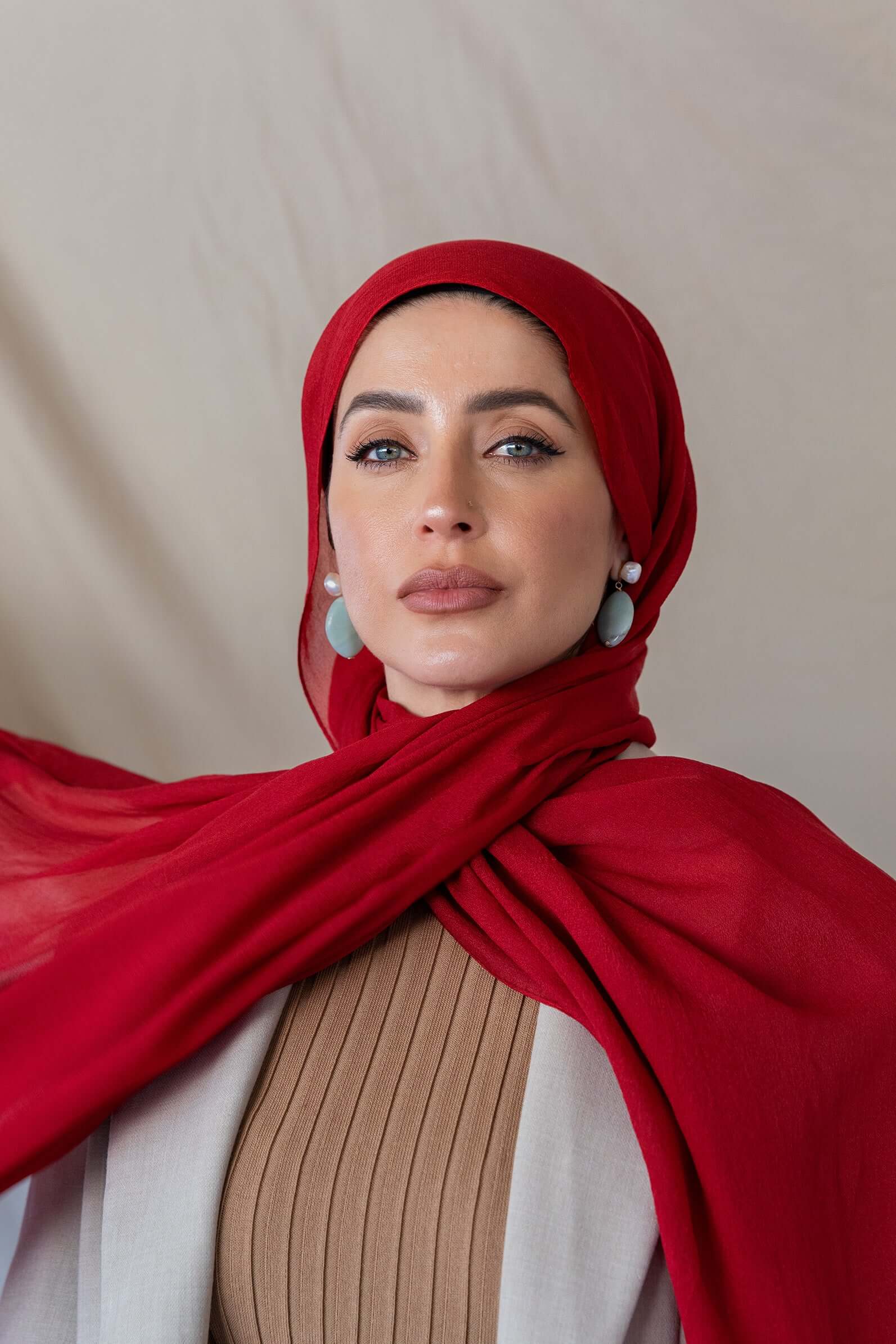 Savvy Rouge Silk Chiffon Scarf - Lightweight & Elegant Fashion Accessory for Women - Perfect for Parties, Weddings & Everyday Wear