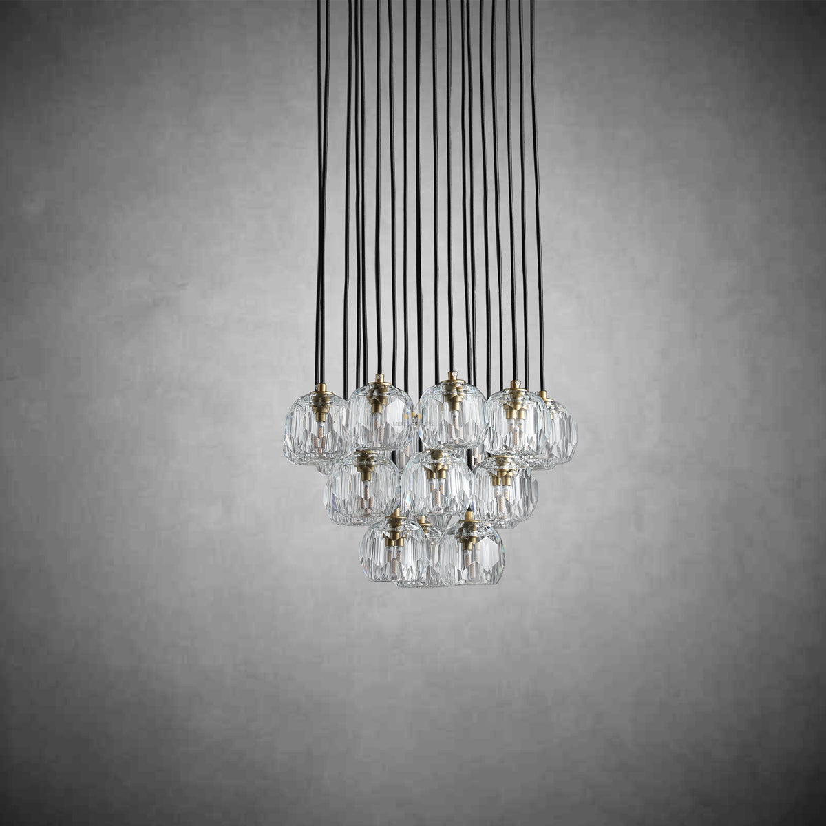 Kristal Round Cluster Crystal Chandelier - Elegant Ceiling Light Fixture for Foyer, Entryway & Living Room | Perfect for Dining Room, Bedroom & Home Decor Lighting