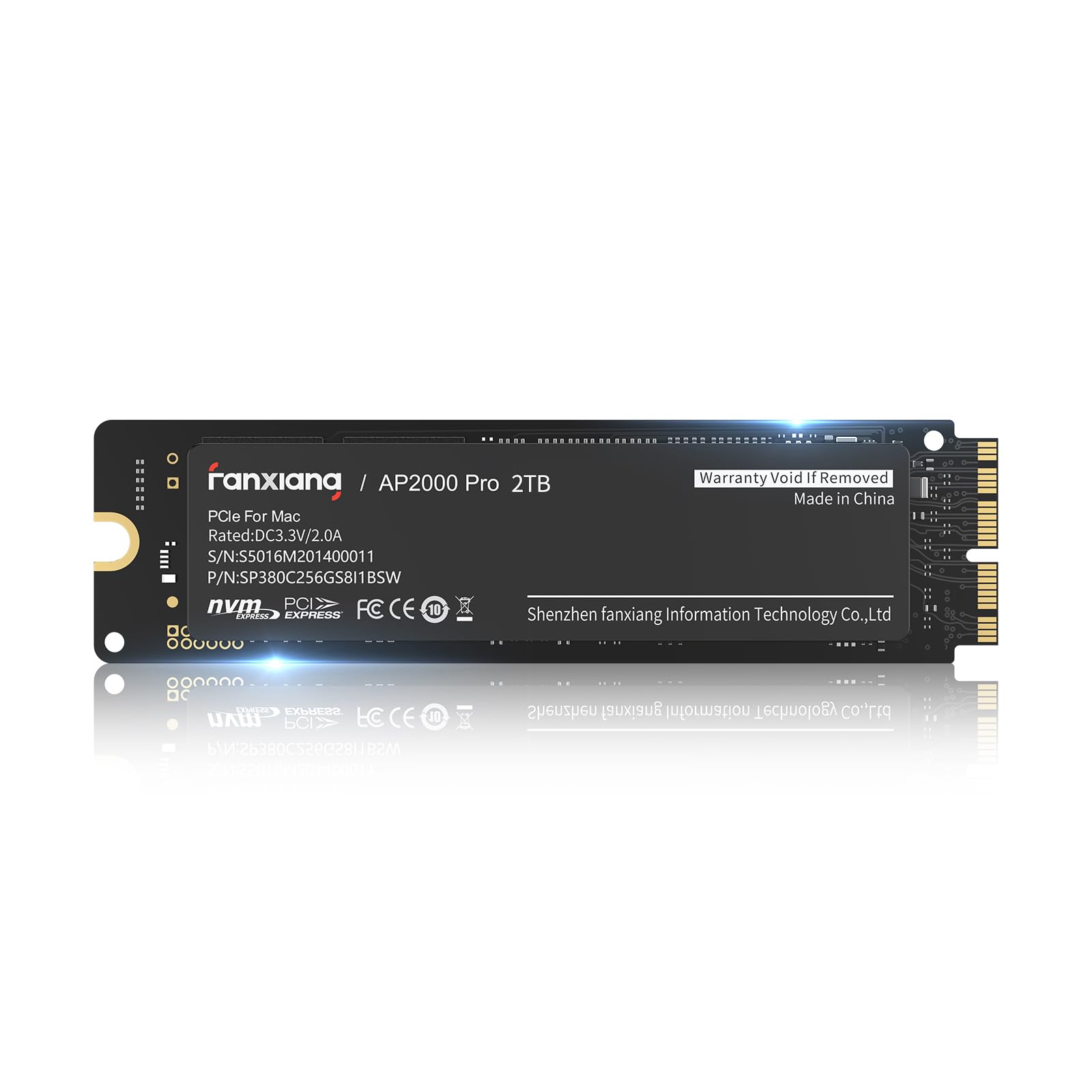 Fanxiang NVMe SSD 2TB for Mac - Up to 3500MB/s Read Speed | Compatible with MacBook Air/Pro, iMac, Mac Pro | Perfect for Gaming, Video Editing & Storage Upgrade (AP2000Pro)