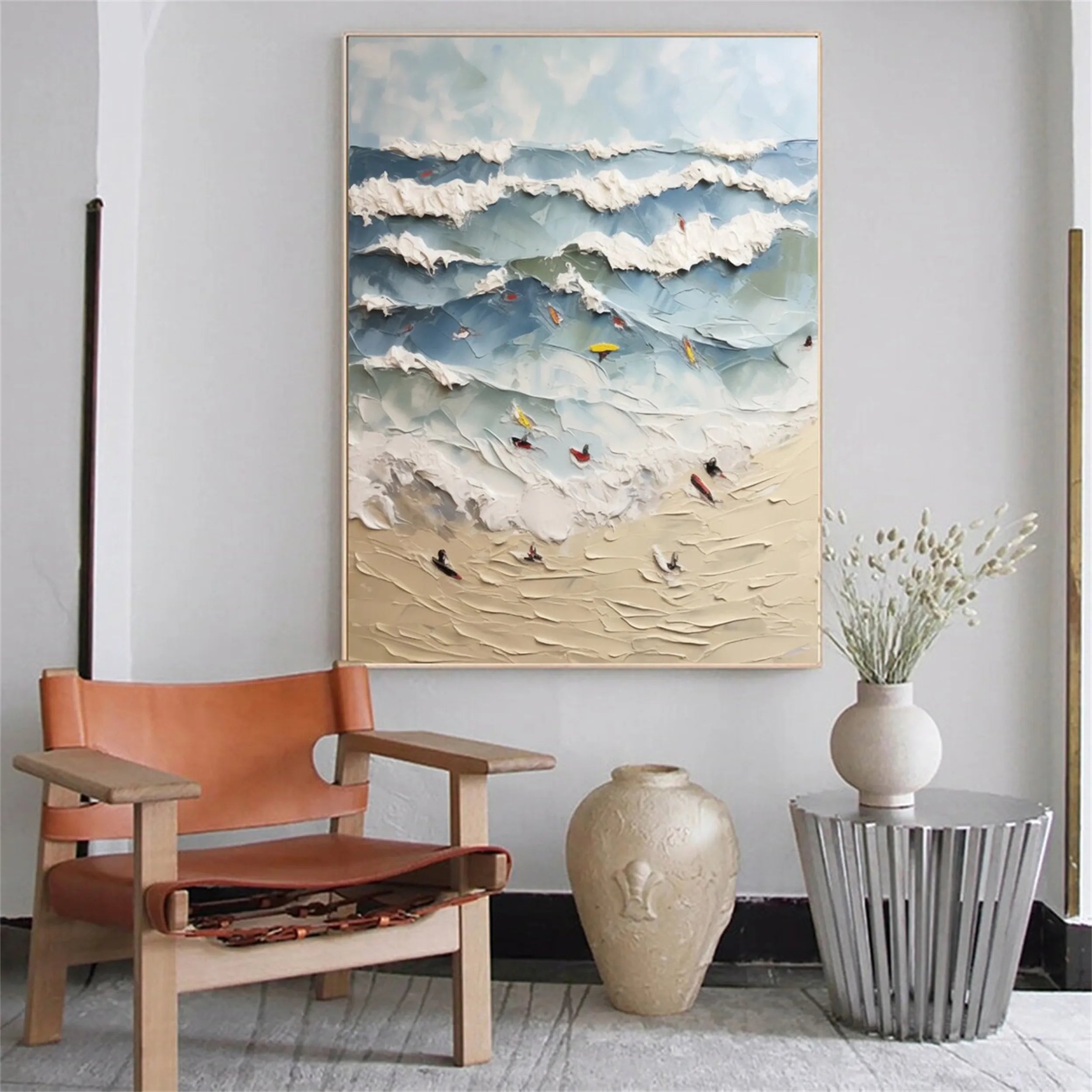 Seascape and Snowy Peak Landscape Painting #SP028 - Perfect for Home Decor, Office Wall Art & Gift Ideas