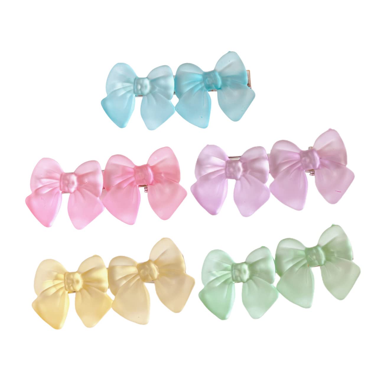 FOMIYES 5pcs Resin Bow Hair Clips for Girls - Cute Decorative Alligator Hair Clips with Bow Ties, Sweet Hair Accessories for Kids, Teens & Women | Perfect for School, Parties, Weddings & Everyday Styling