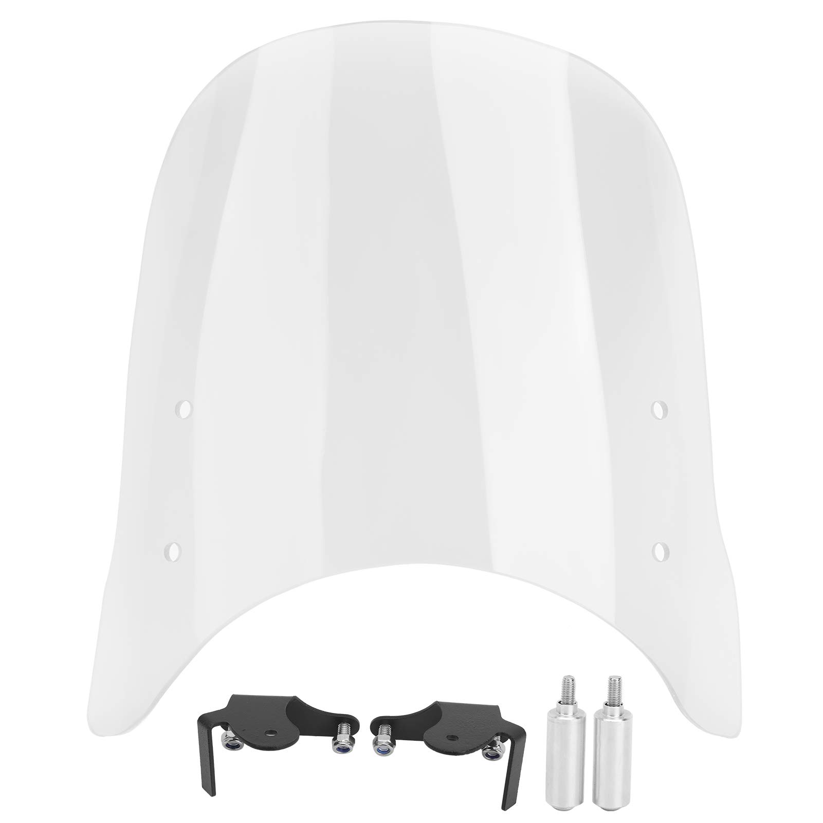 Keenso Motorcycle Windshield - Acrylic Windscreen Replacement for Honda CB125R CB250R CB300R (2018-2020) - Transparent Height Adjustable Fairing - Perfect for Highway Riding & Wind Protection