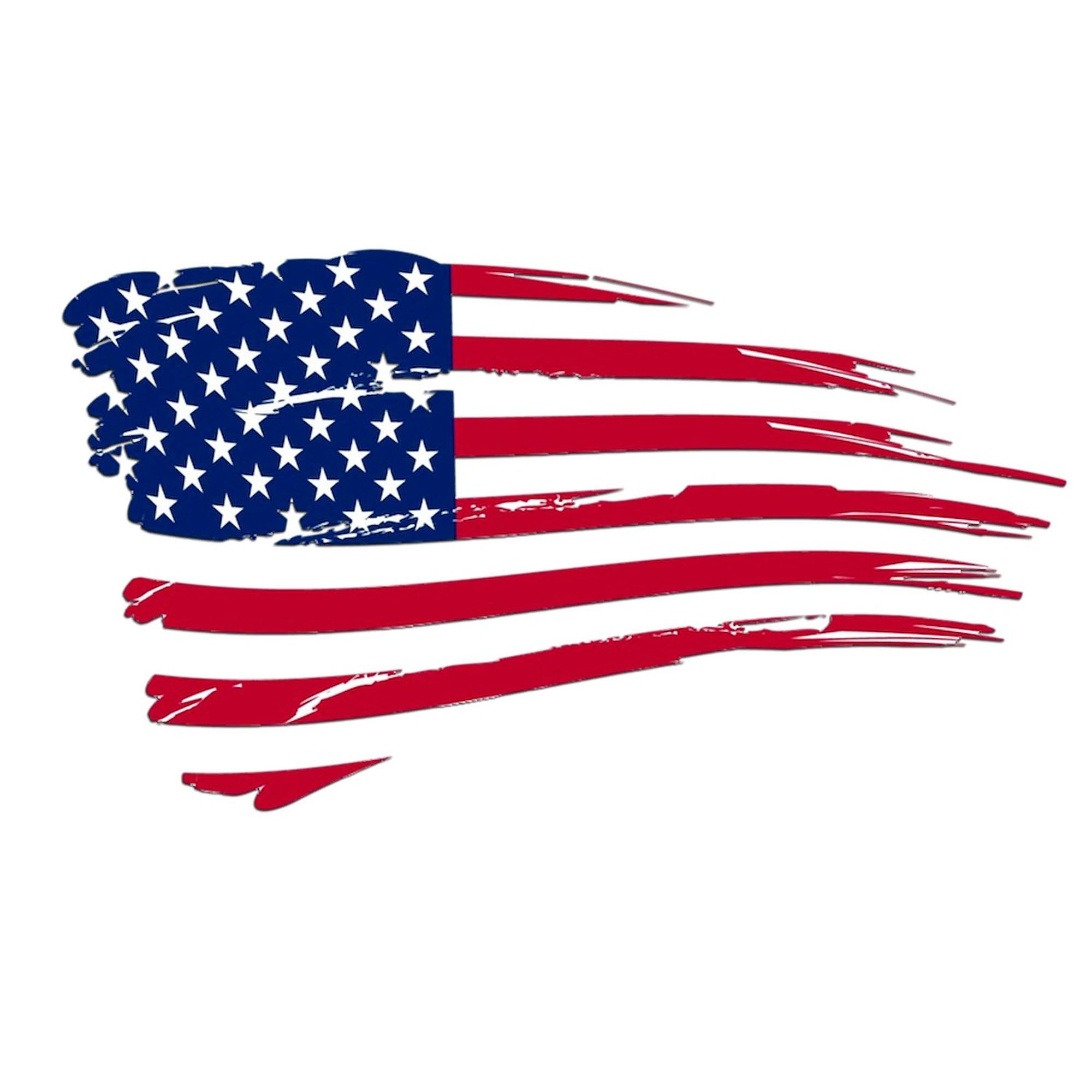 Tattered US Flag Bumper Sticker - Patriotic Car Decal for Vehicles, Laptops & Windows | Durable Vinyl Sticker for Cars, Trucks, Motorcycles | American Pride Decoration for 4th of July & Veterans Day