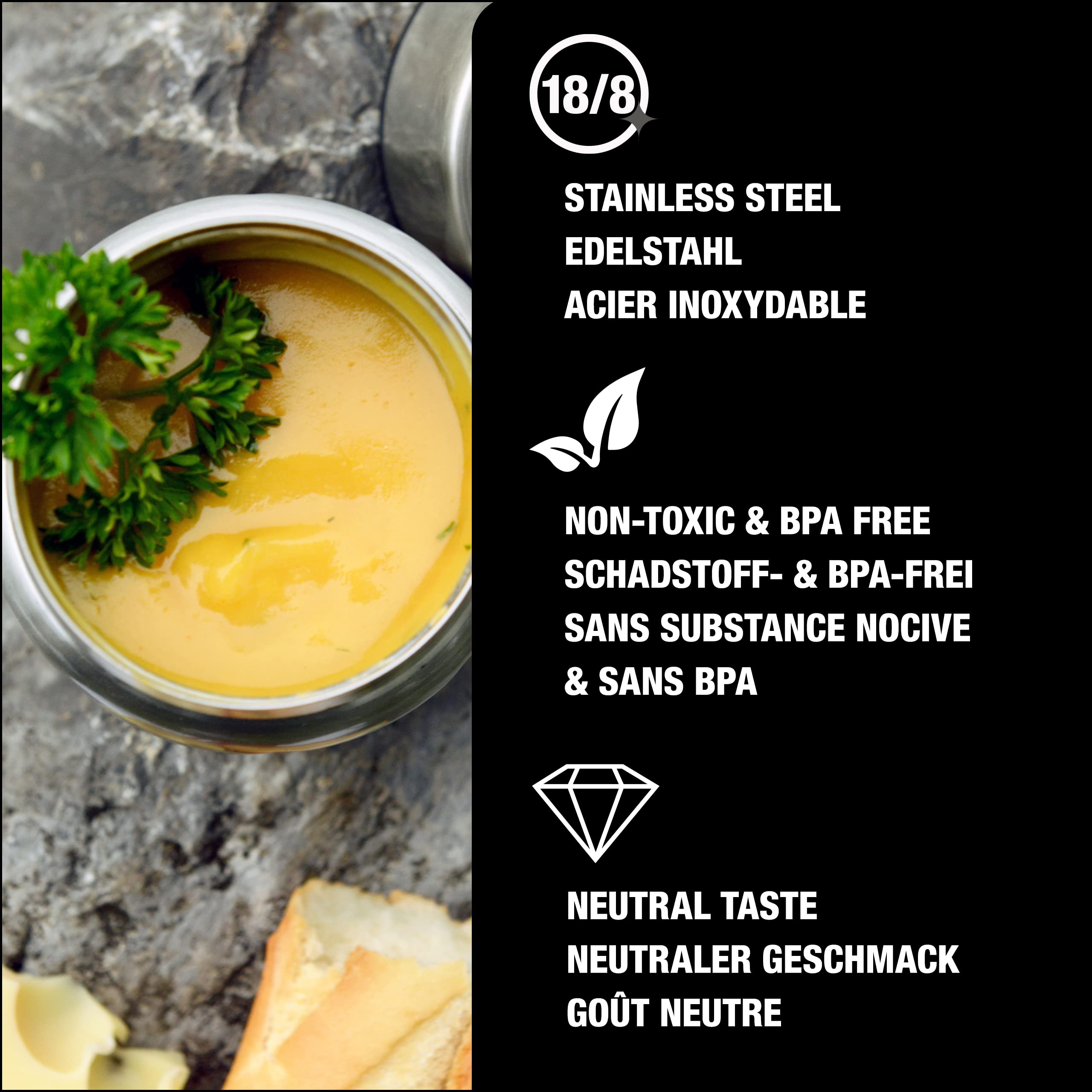 SIGG Gemstone Insulated Stainless Steel Food Jar - 17oz & 25oz Leakproof Lunch Container - Perfect for School, Work, Hiking & Outdoor Activities