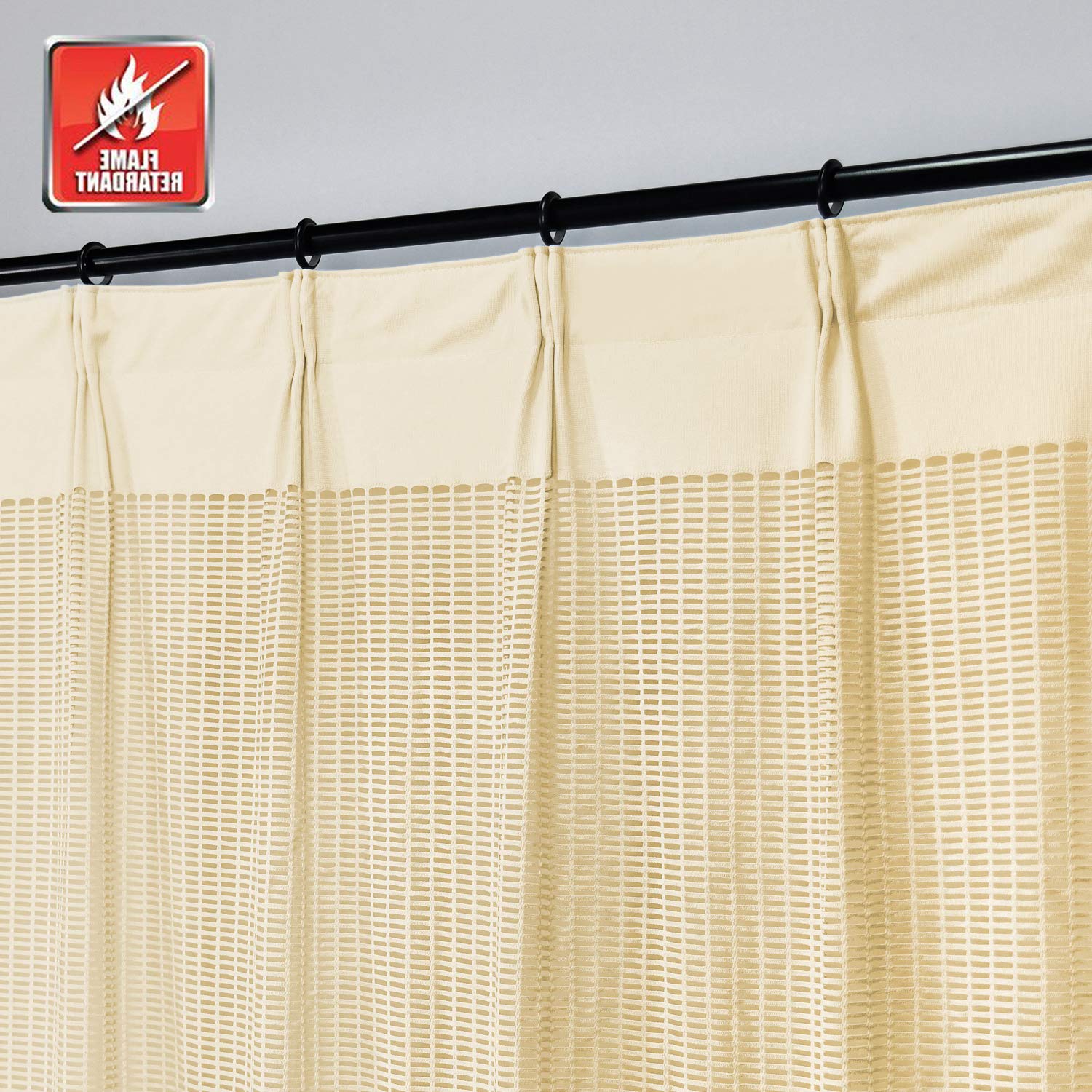 Flame Retardant Hospital Curtains - 1 Panel Biscotti Beige Room Divider (20